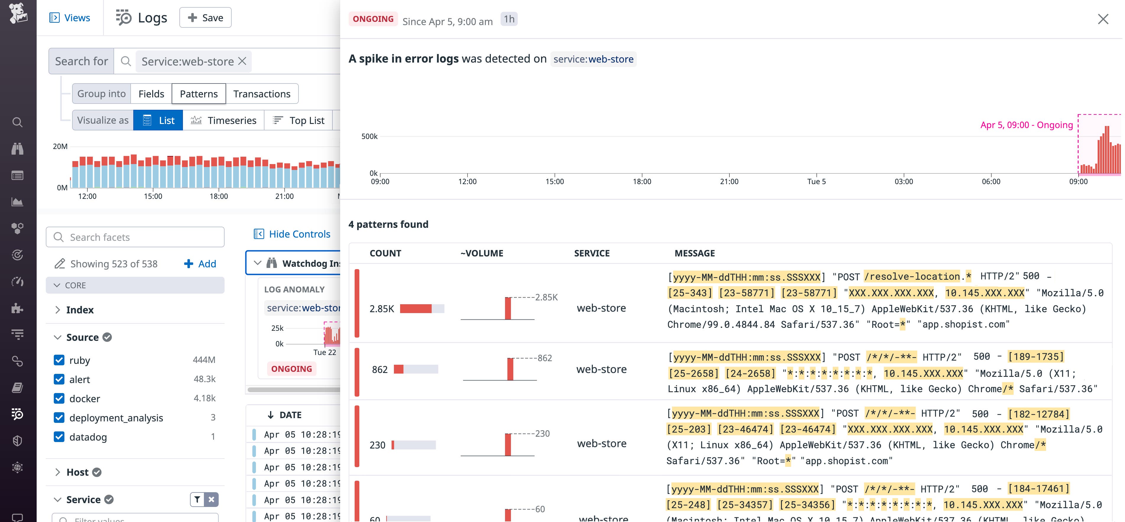 Click an anomaly to see aggregated patterns Click an anomaly to see aggregated patterns