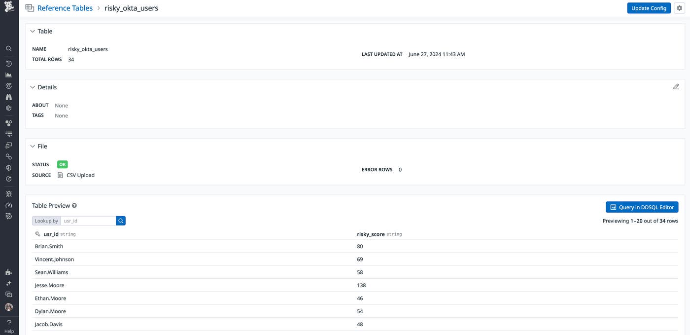 Add context with a Datadog Reference Table Add context with a Datadog Reference Table