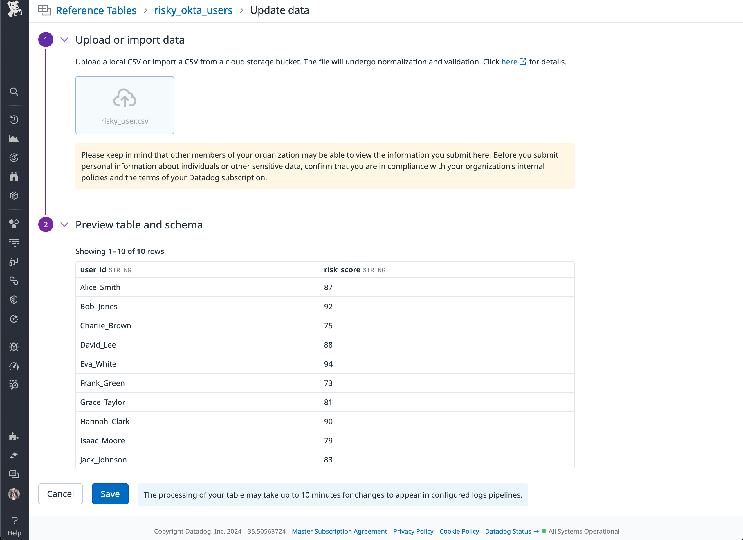 Update Reference Tables with new information