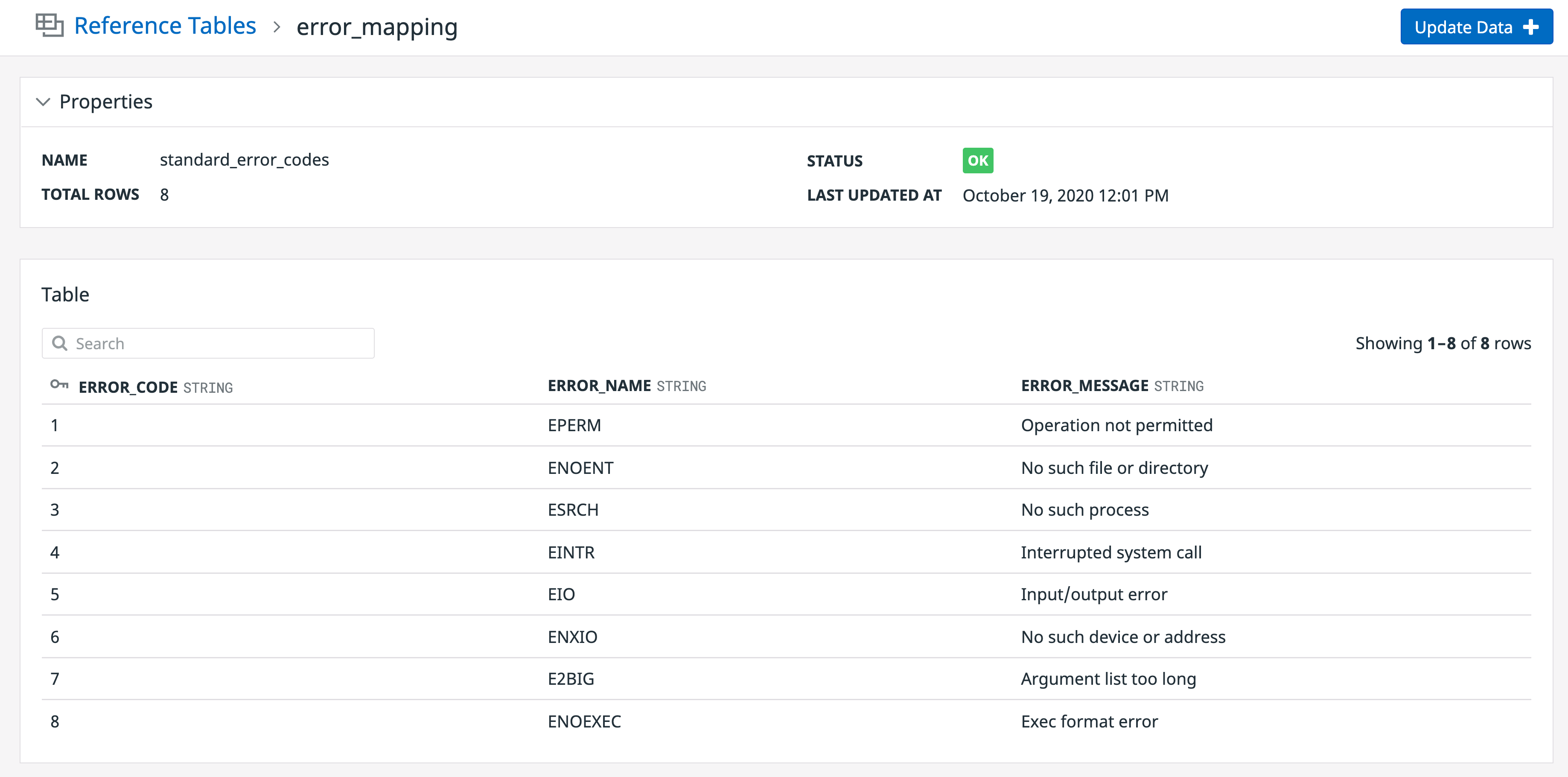 Use Reference Tables to create custom tables for capturing issues