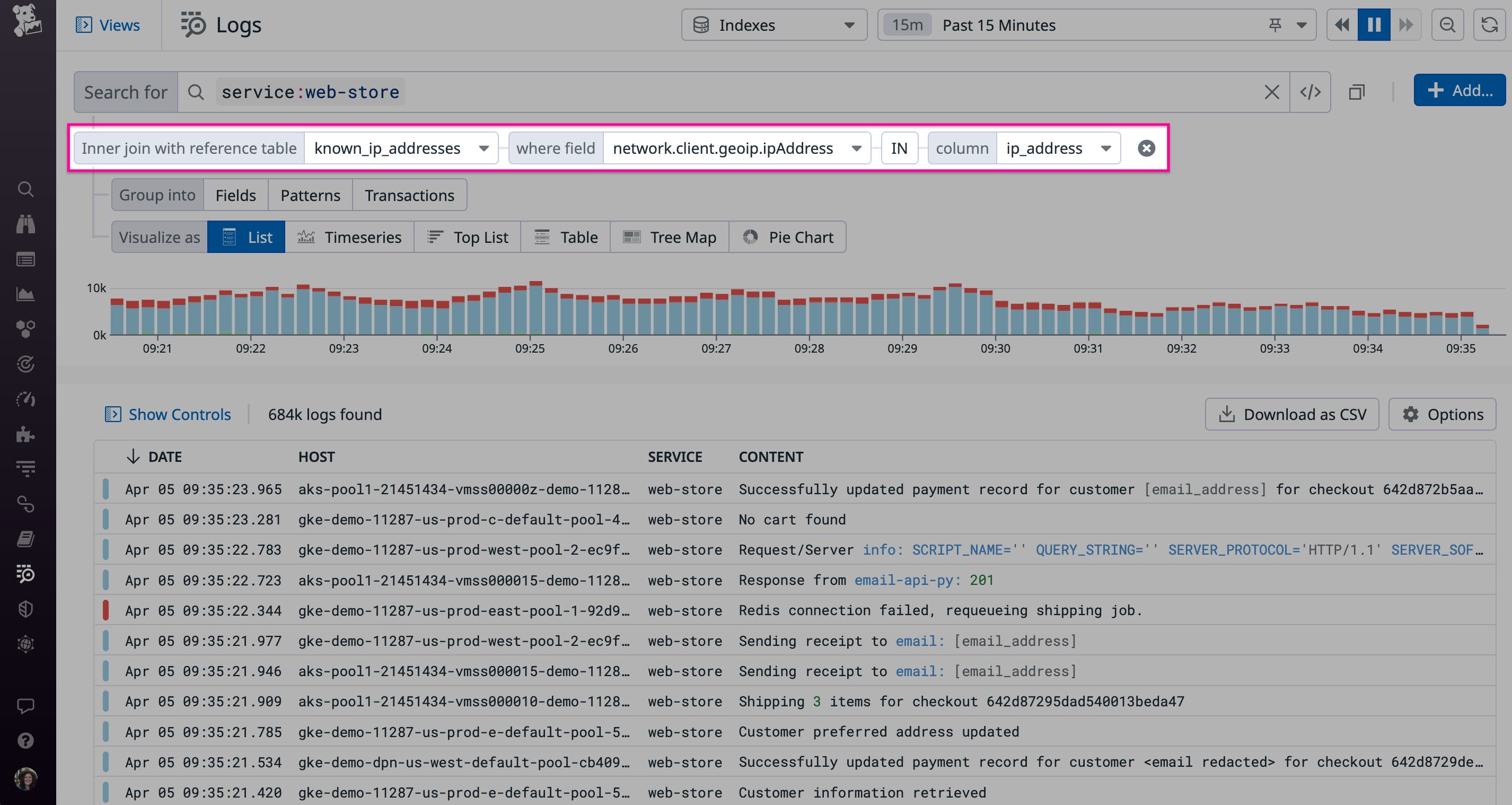Use Reference Tables in the Log Explorer Use Reference Tables in the Log Explorer