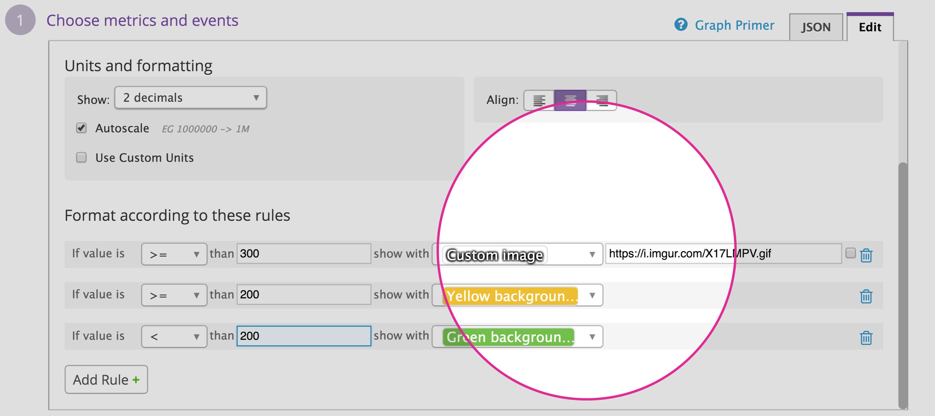 Setting a custom image for your query value widget Setting a custom image for your query value widget