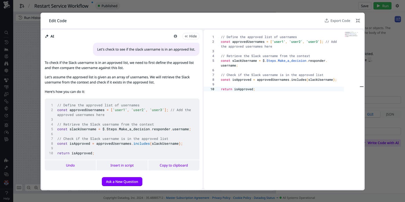 Using the AI assistant to check the Slack username. Using the AI assistant to check the Slack username.