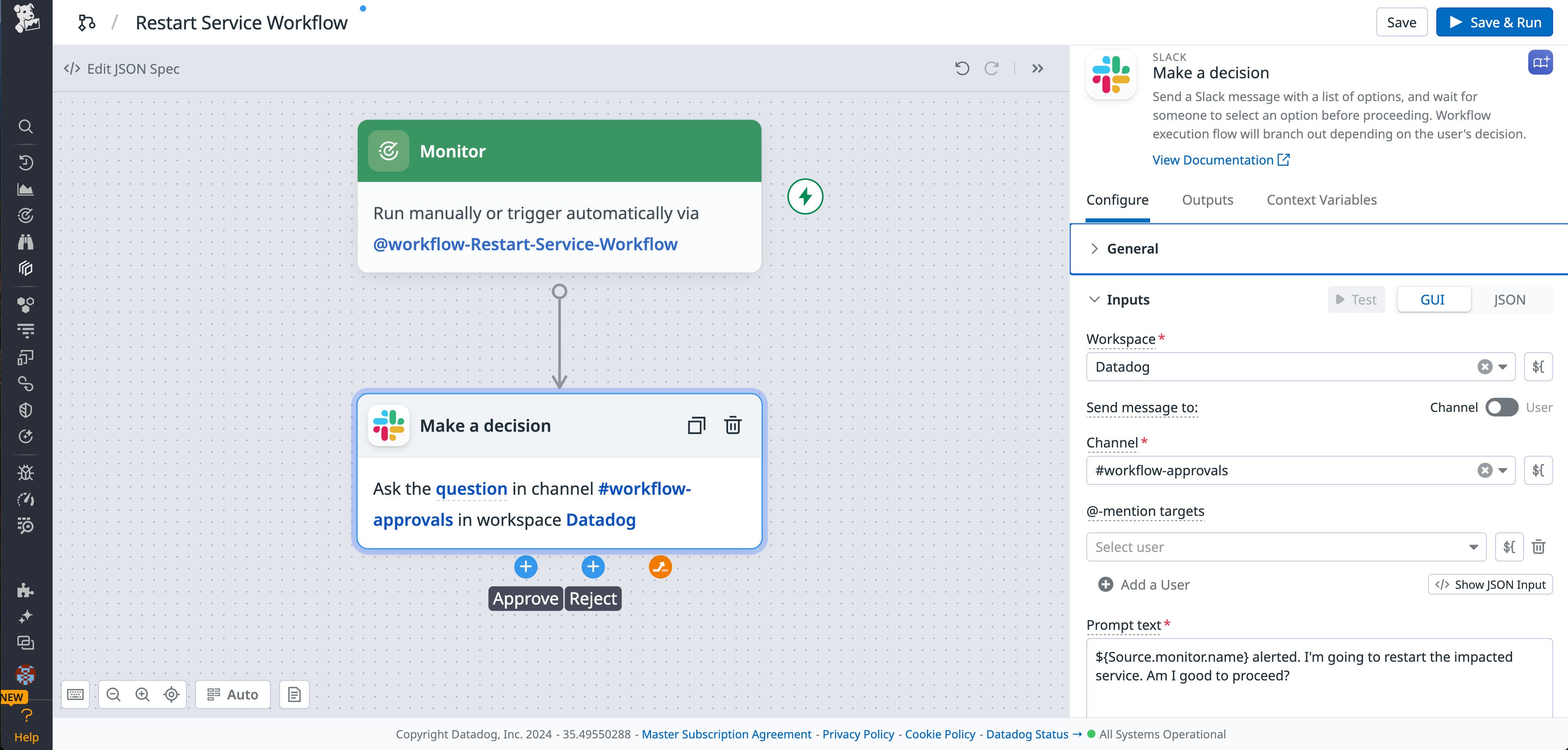Adding a Slack approval step to the workflow. Adding a Slack approval step to the workflow.