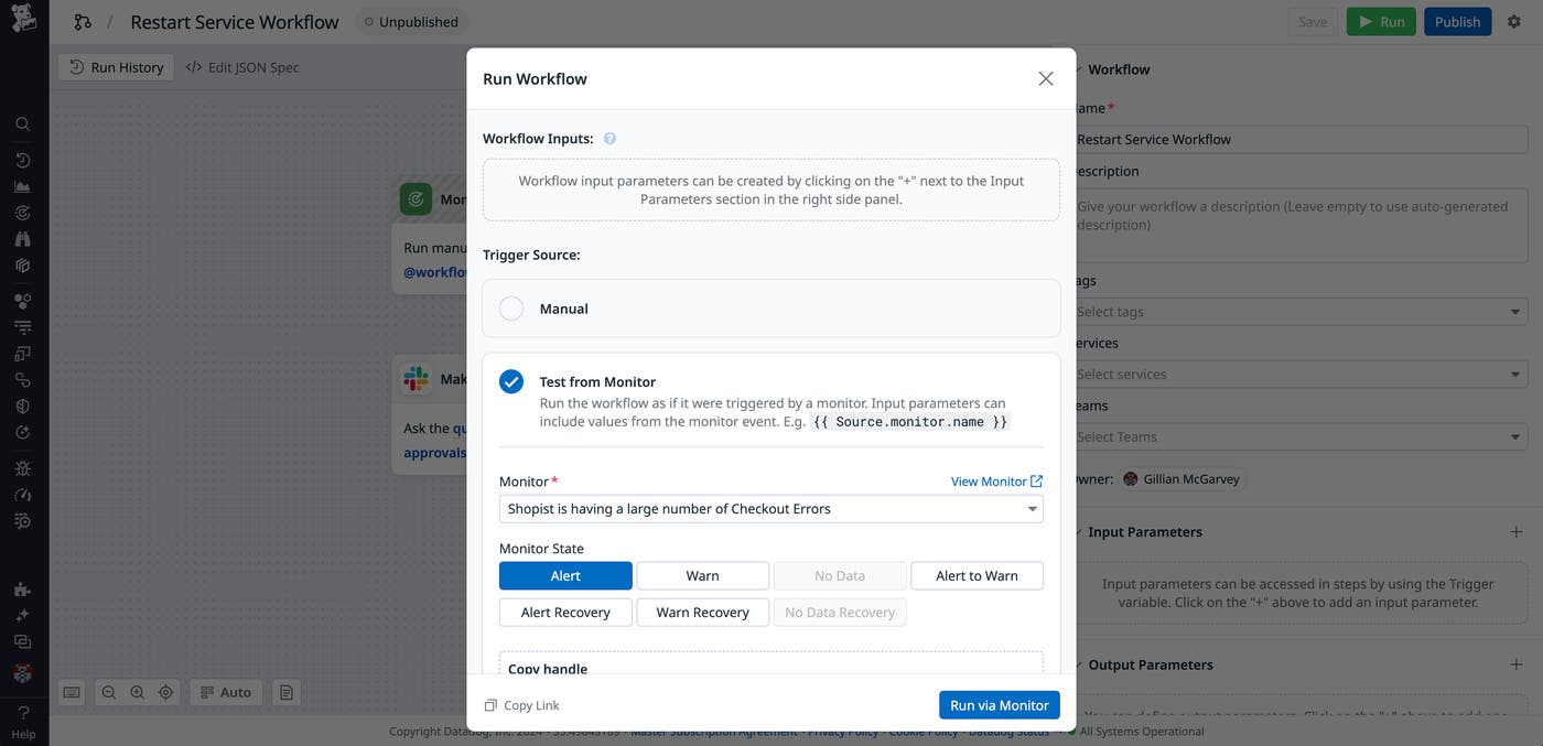 Save and run the worfklow in order to connect to the monitor metadata. Save and run the worfklow in order to connect to the monitor metadata.