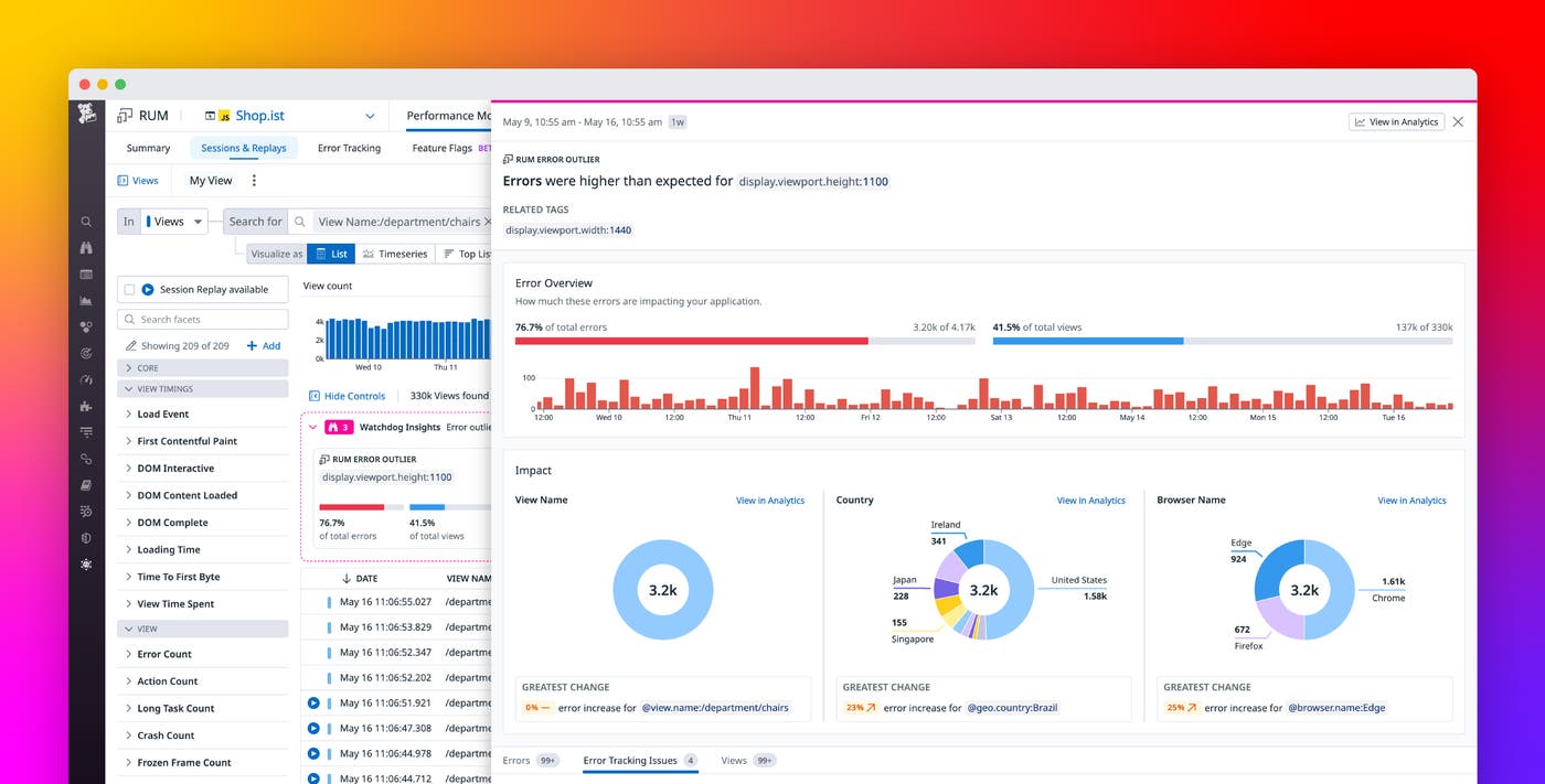 Automatically identify and efficiently investigate frontend issues with RUM Watchdog Insights Automatically identify and efficiently investigate frontend issues with RUM Watchdog Insights