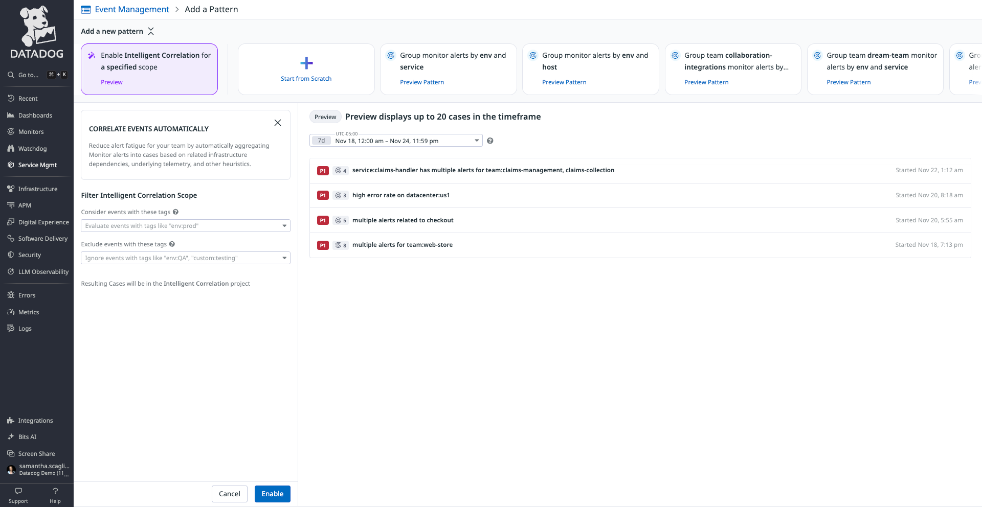Reduce complexity with Datadog Event Management.