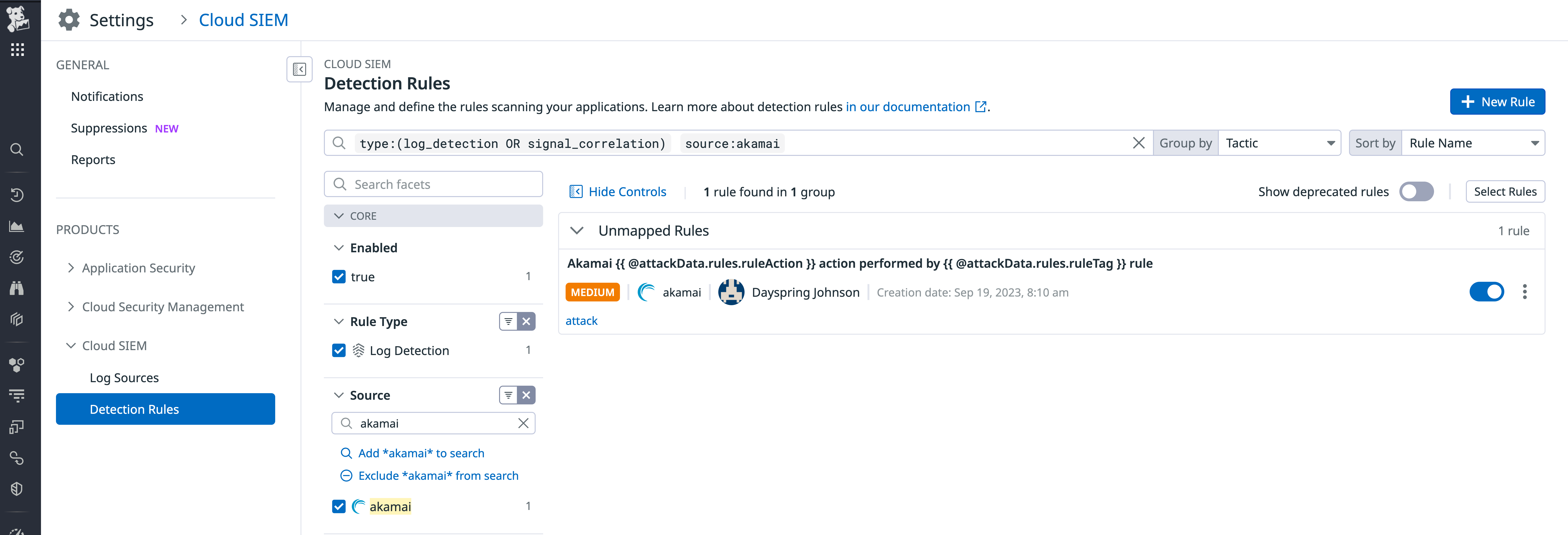 Configuration settings for Akamai Application Security detection rules.