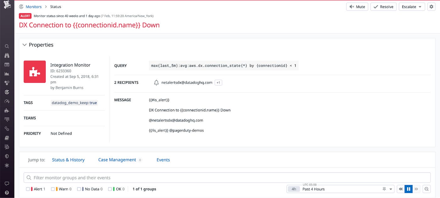 Create Datadog monitors on AWS Network Monitor metrics Create Datadog monitors on AWS Network Monitor metrics