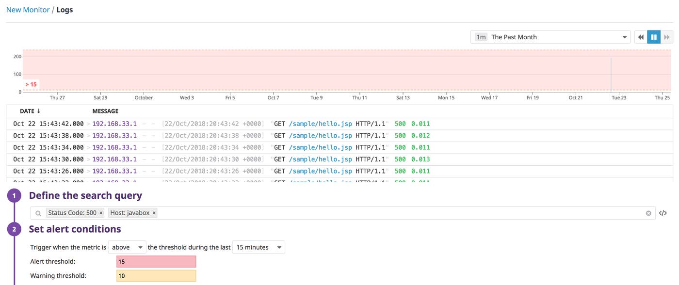 Create and alert for Tomcat logs Create and alert for Tomcat logs