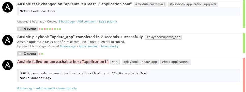 Ansible events stream Ansible events stream
