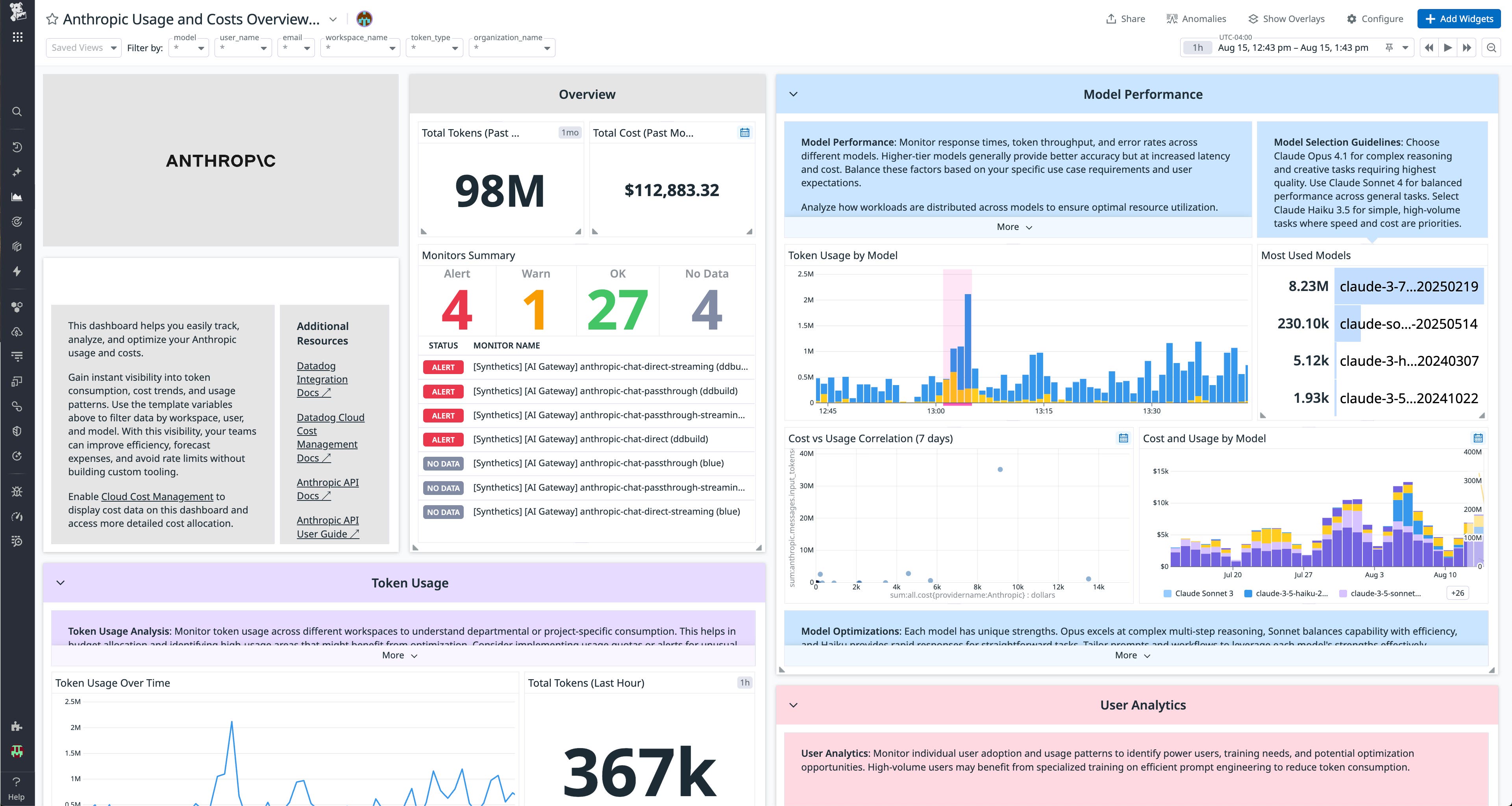 Monitor for unexpected Anthropic token, cost, and usage spikes. Monitor for unexpected Anthropic token, cost, and usage spikes.