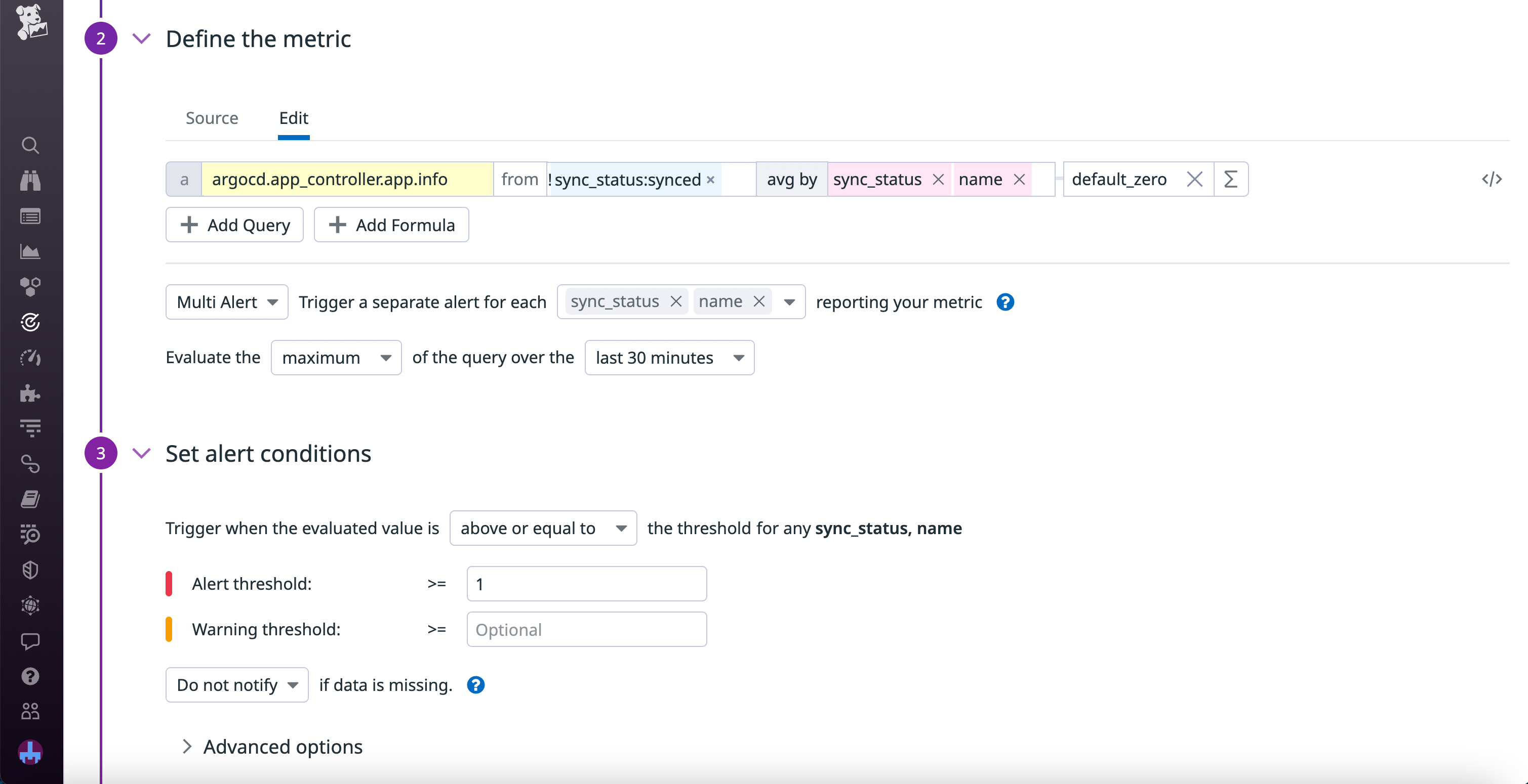 The default recommended monitor for the Argo CD integration.
