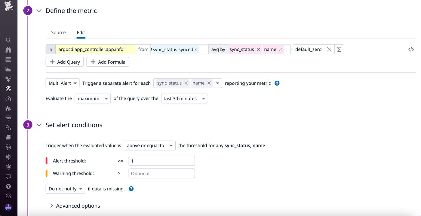 The default recommended monitor for the Argo CD integration. The default recommended monitor for the Argo CD integration.