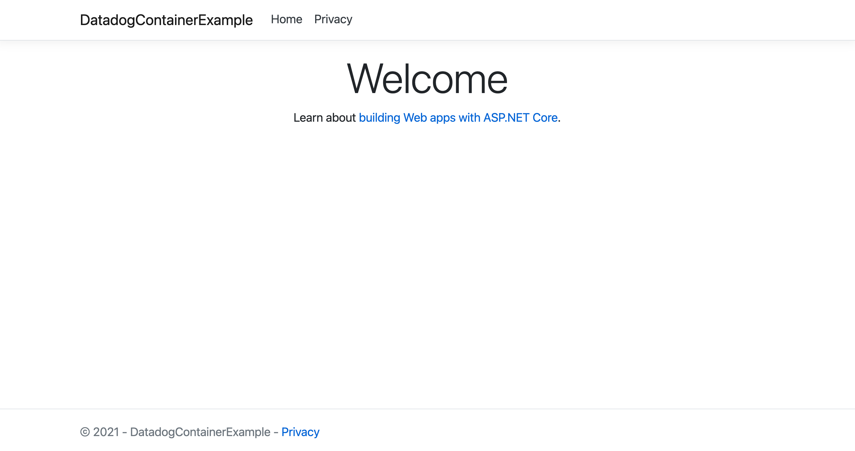 Sample .NET Core application