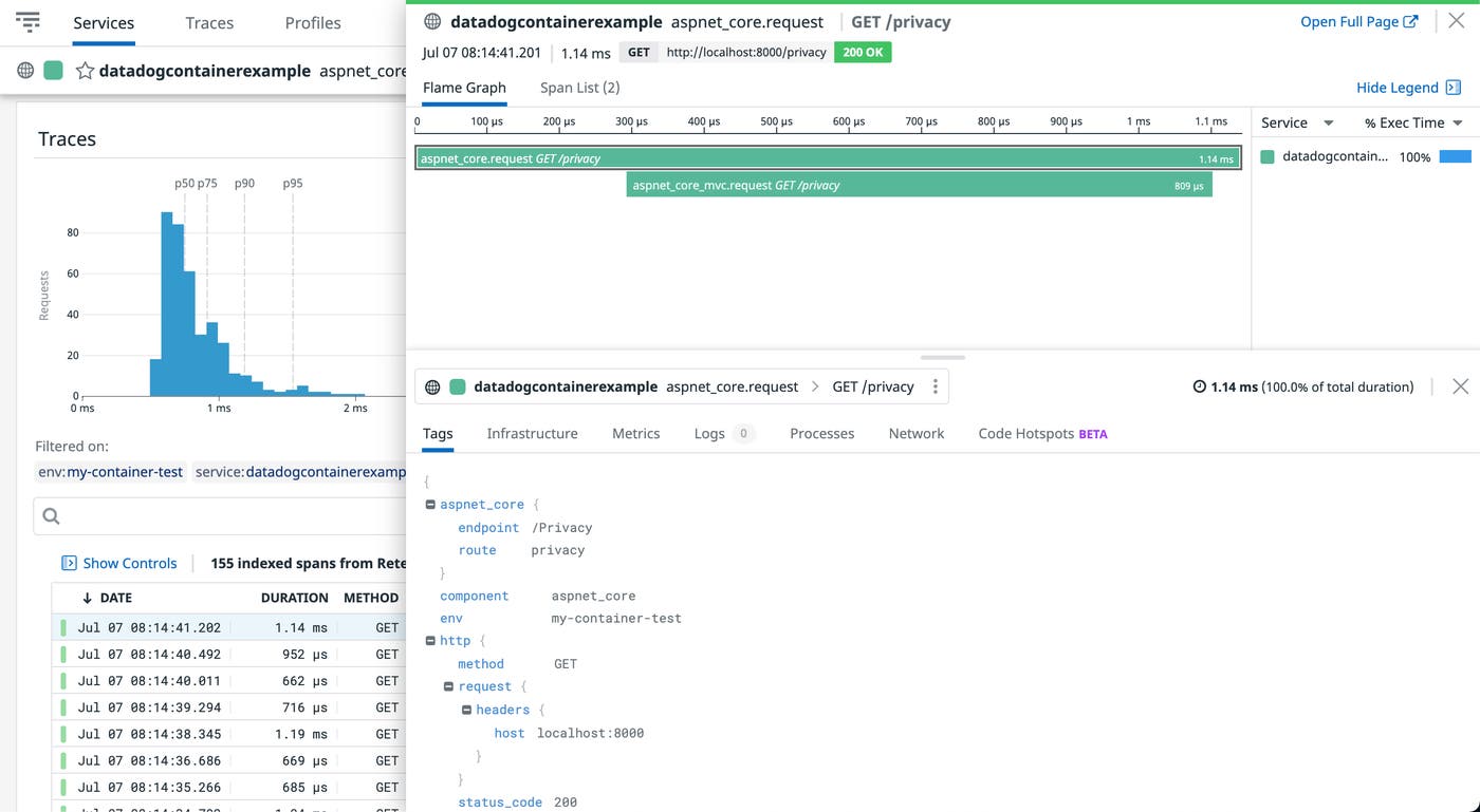 View individual traces in Datadog APM View individual traces in Datadog APM