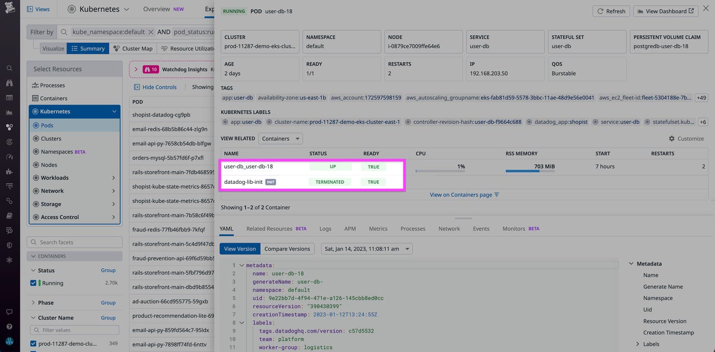 Verify that library injection was successful with the init container Verify that library injection was successful with the init container