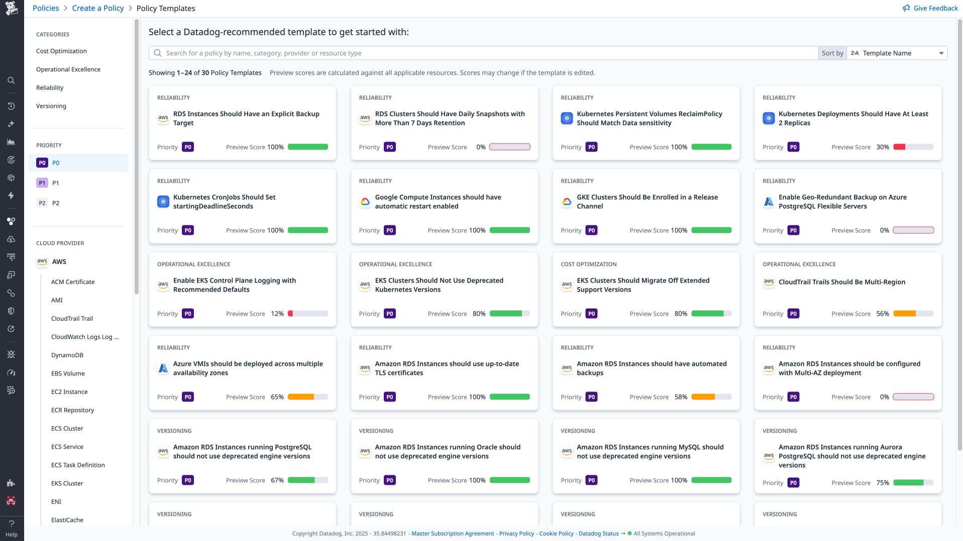 Out-of-the-box policies so teams can quickly begin evaluating their environment.