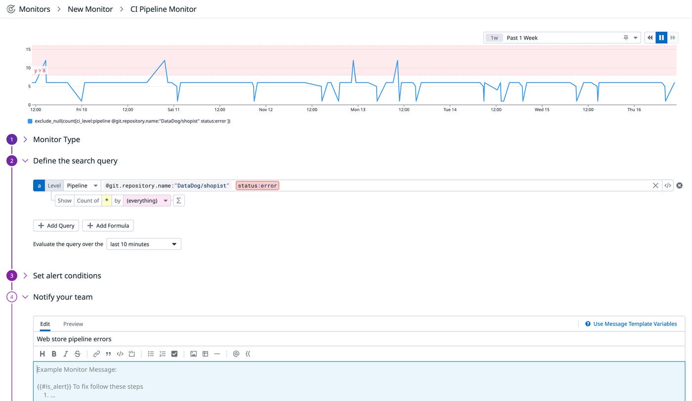 Creating a CI Visibility pipeline monitor Creating a CI Visibility pipeline monitor