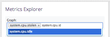 Selecting CPU metrics in Datadog to measure steal