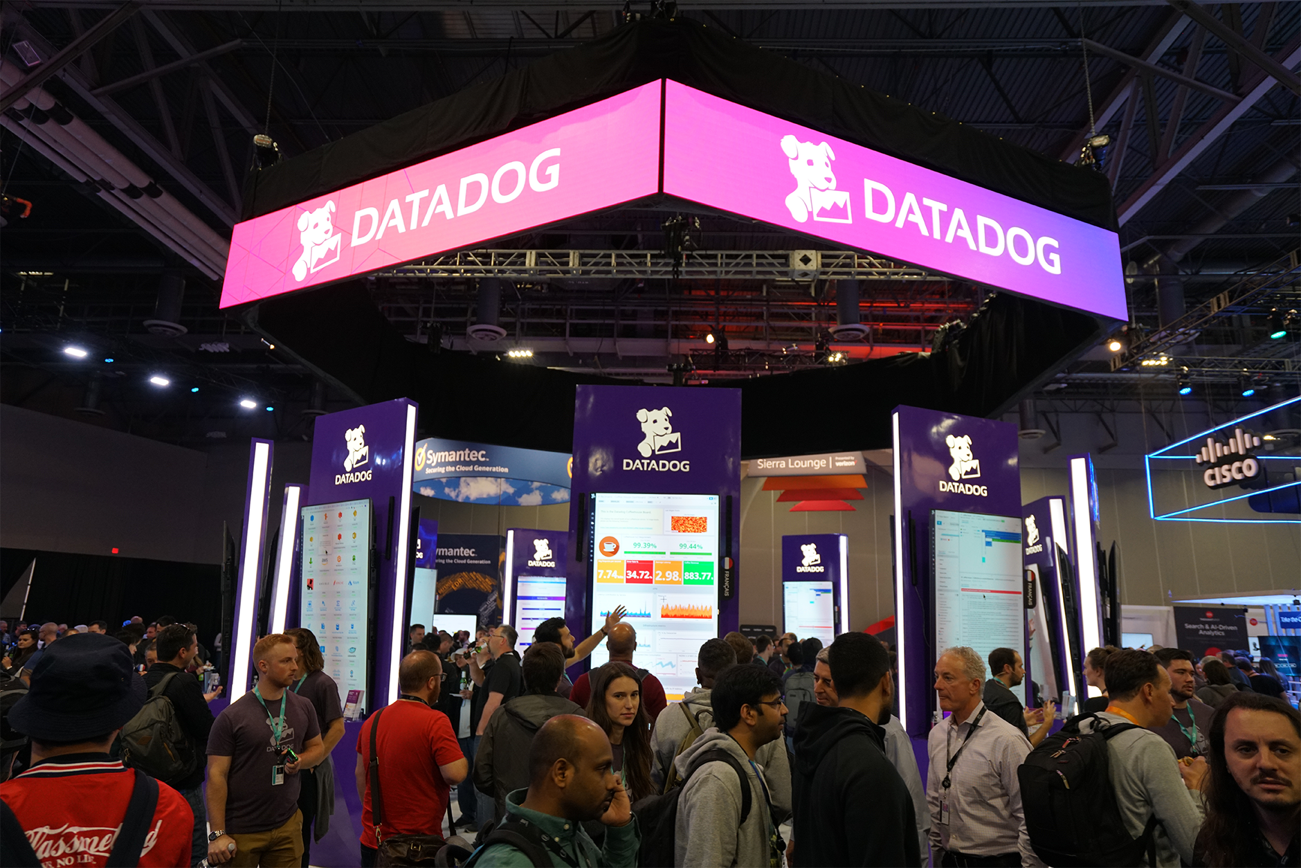 Datadog's booth at AWS re:Invent.