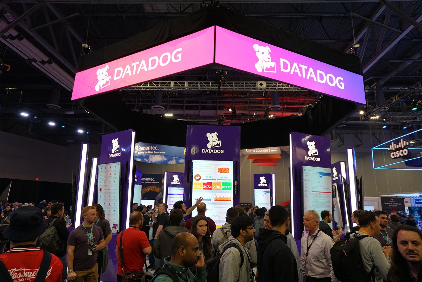 Datadog's booth at AWS re:Invent. Datadog's booth at AWS re:Invent.