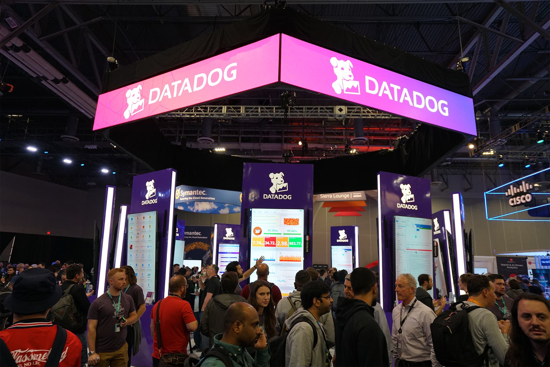 Datadog's booth at AWS re:Invent. Datadog's booth at AWS re:Invent.