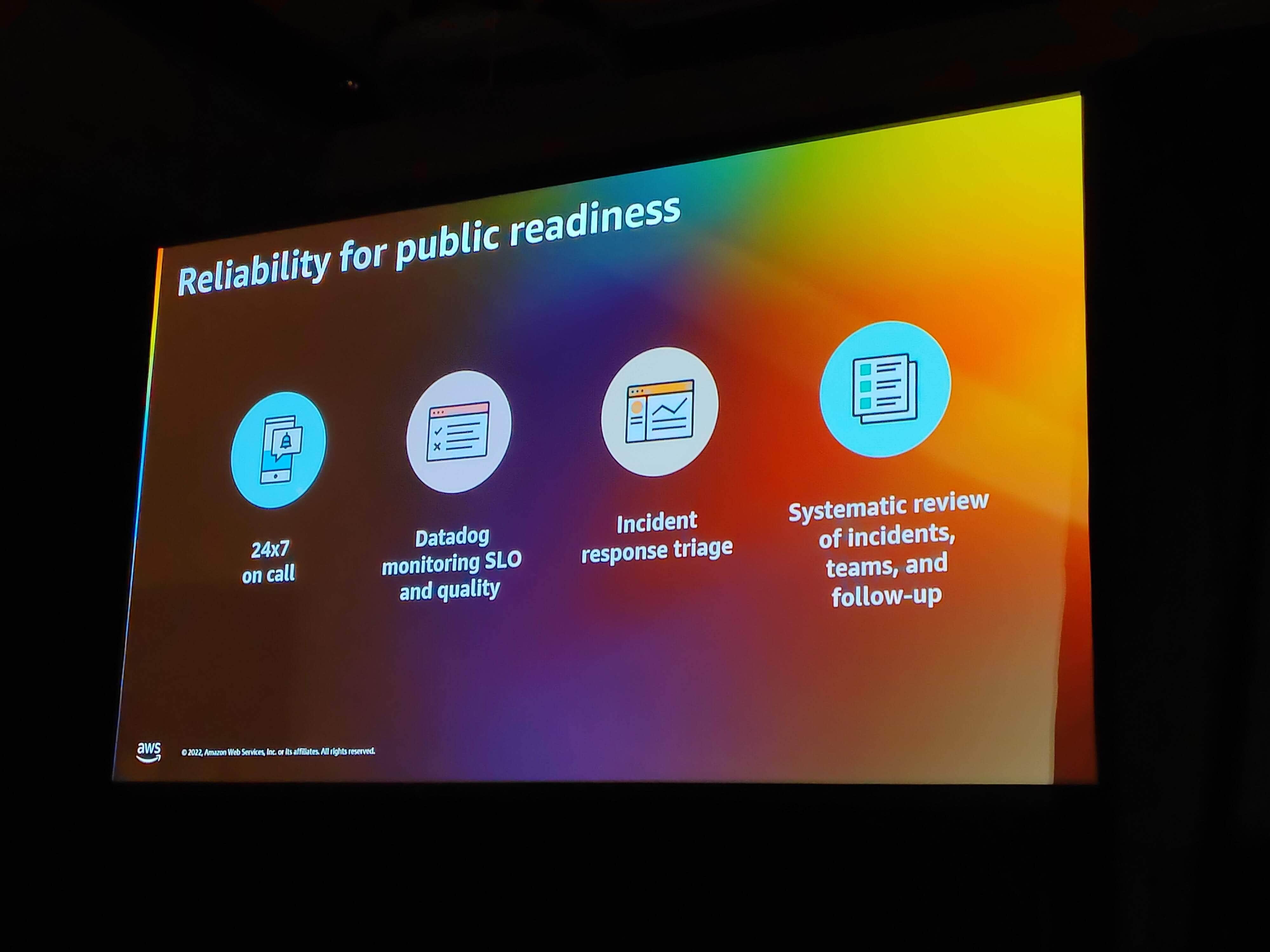A slide from Jon Hyman's session detailing key steps to improve reliability for public readiness