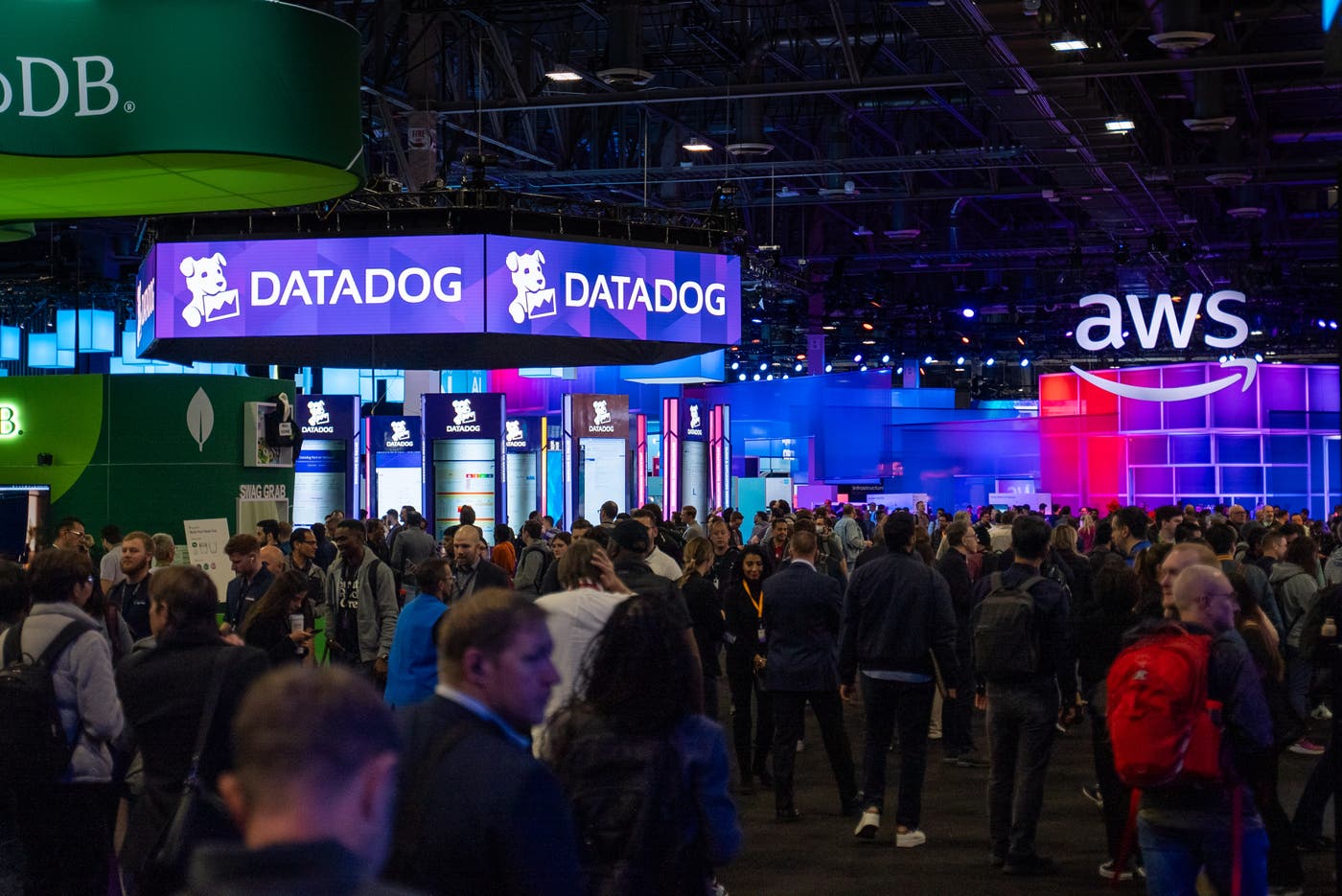 The Datadog area on the floor at AWS re:Invent The Datadog area on the floor at AWS re:Invent