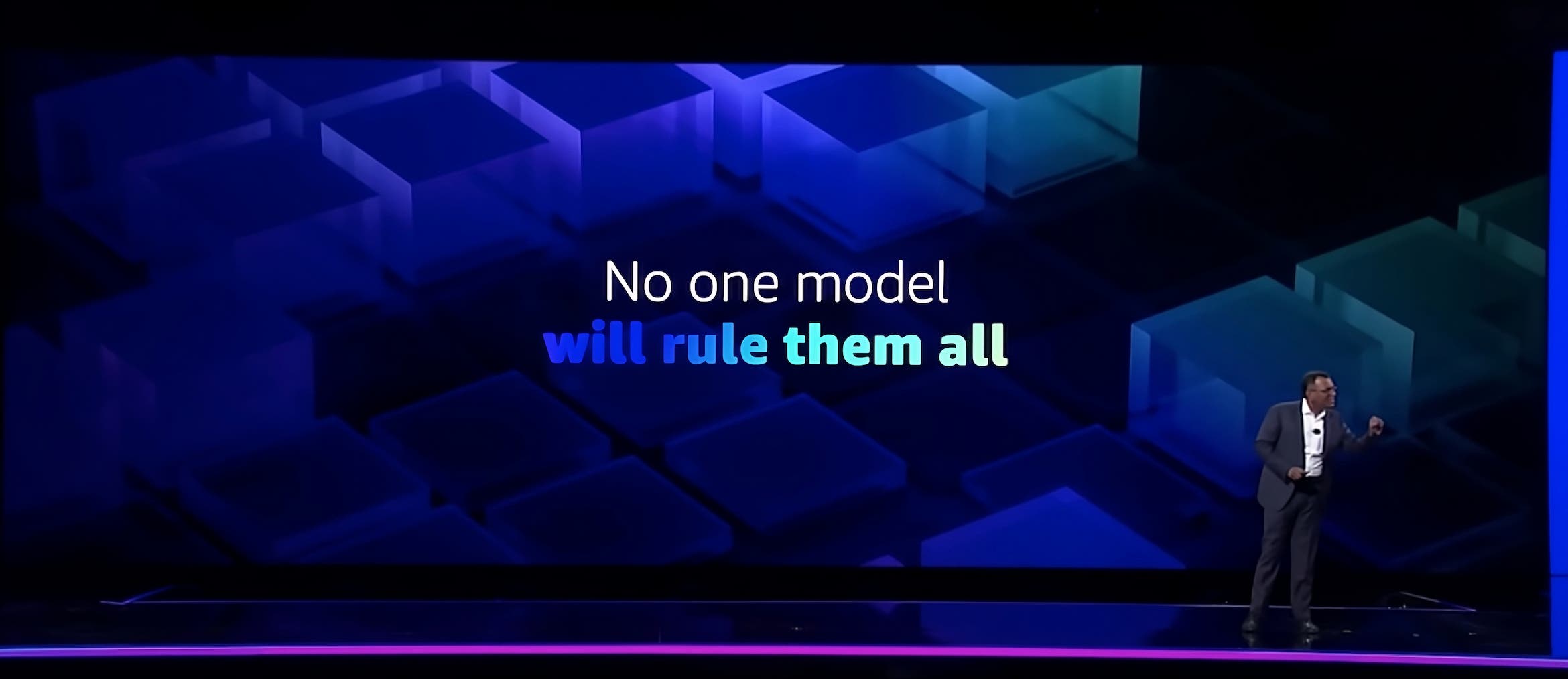 Swami Sivasubramanian delivering a keynote Swami Sivasubramanian delivering a keynote