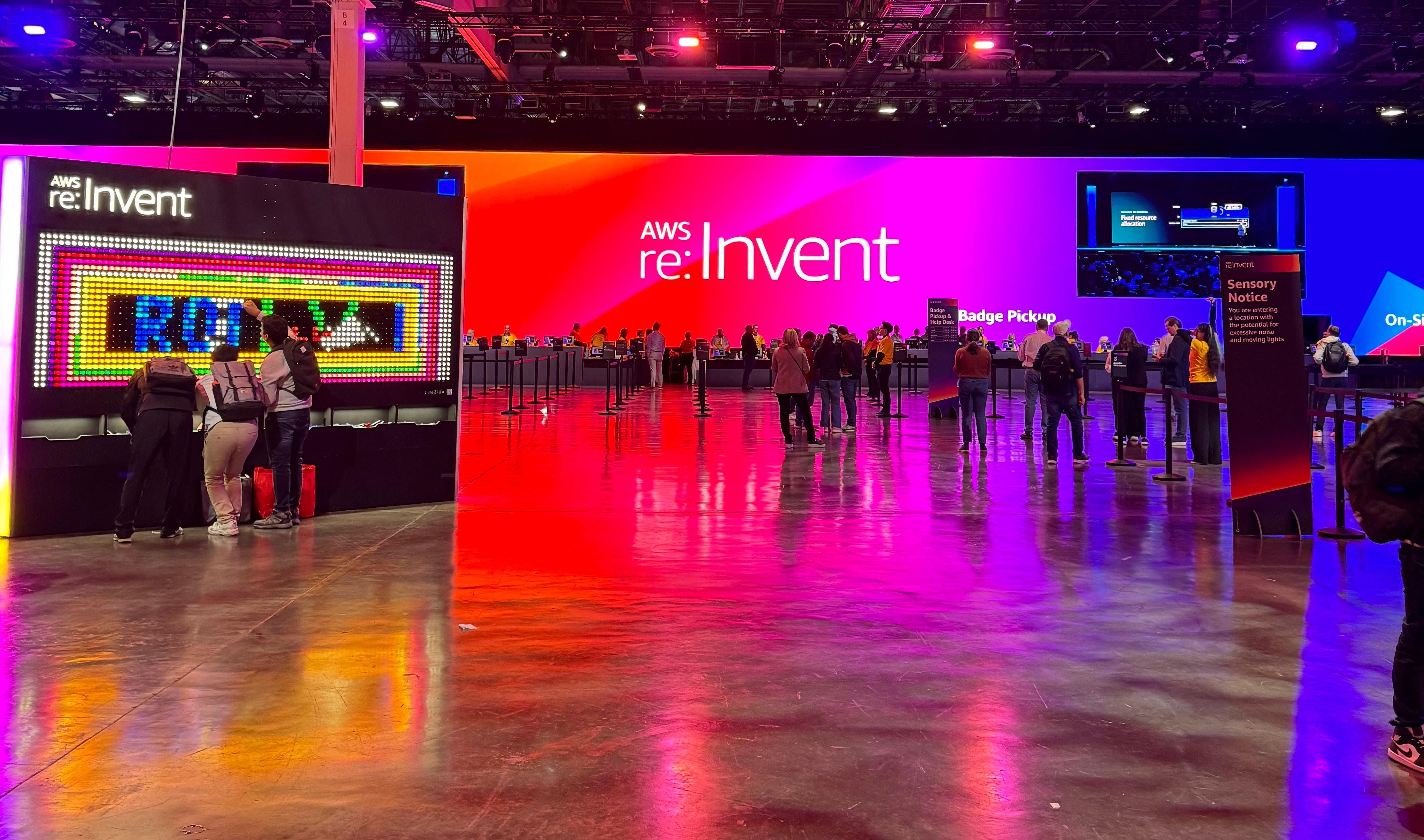 People lining up to enter AWS re:Invent People lining up to enter AWS re:Invent