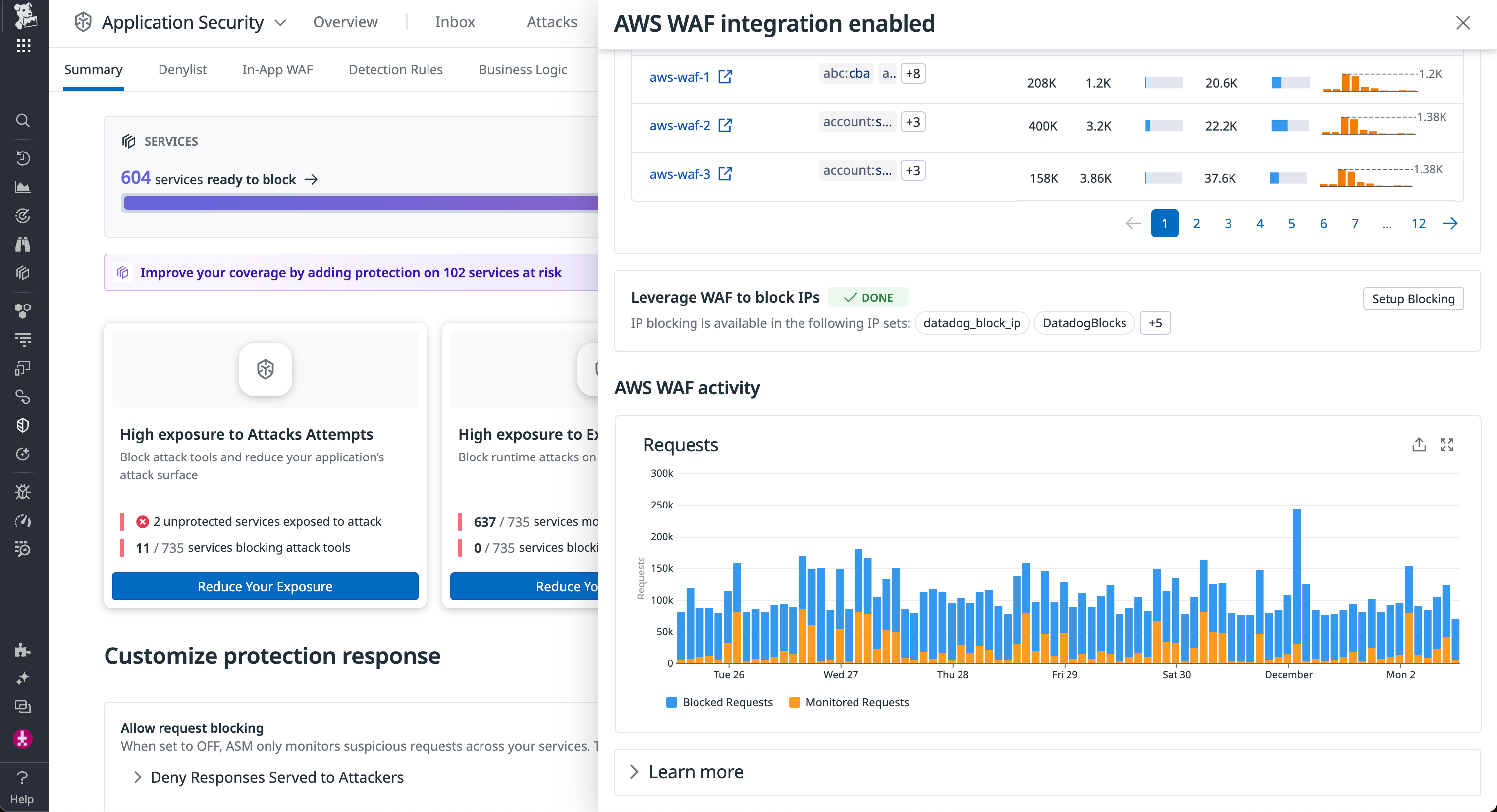 Enable AWS WAF directly in Datadog AAP