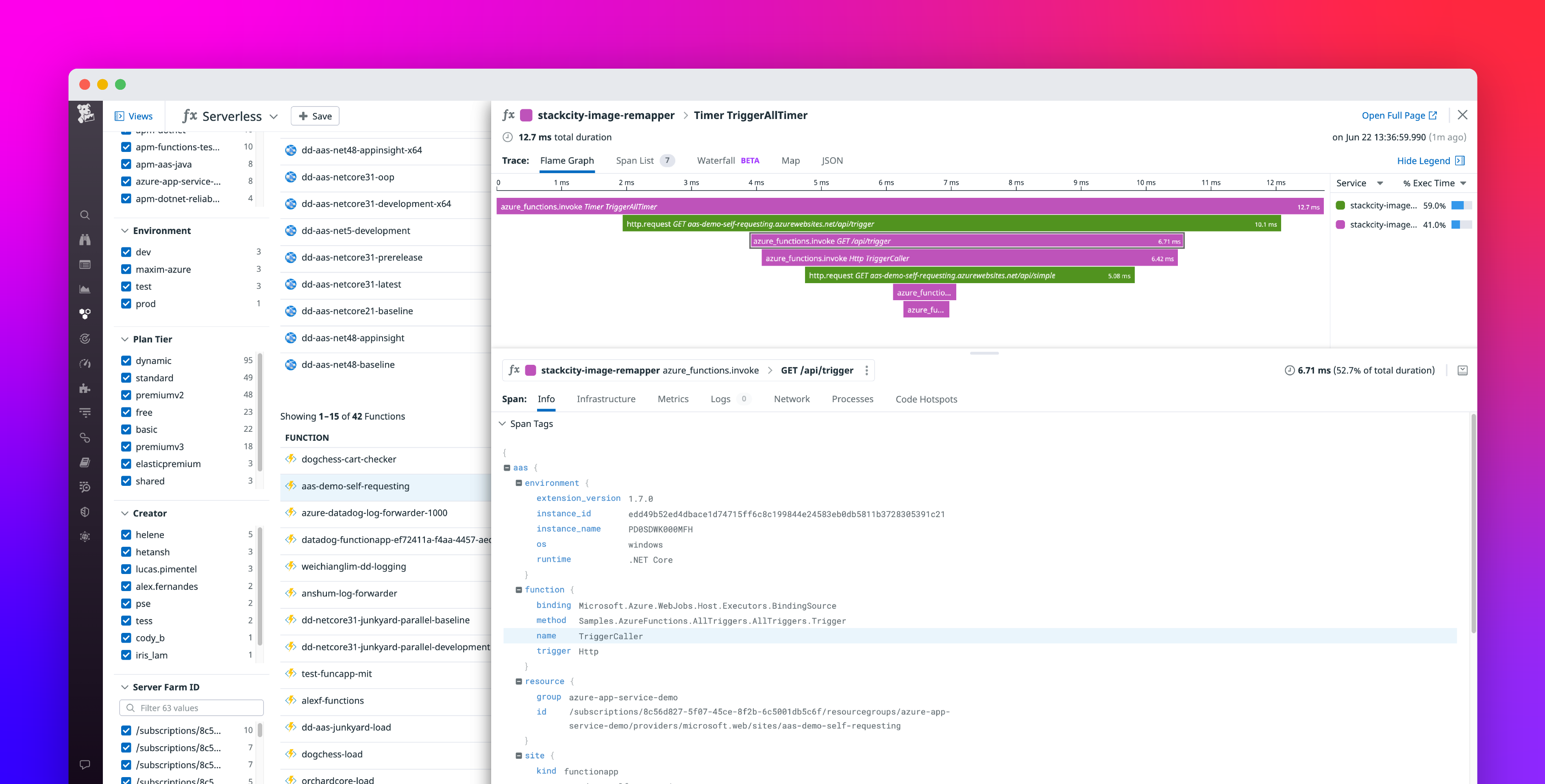 Monitor Azure Functions with the Datadog extension for Azure App Service