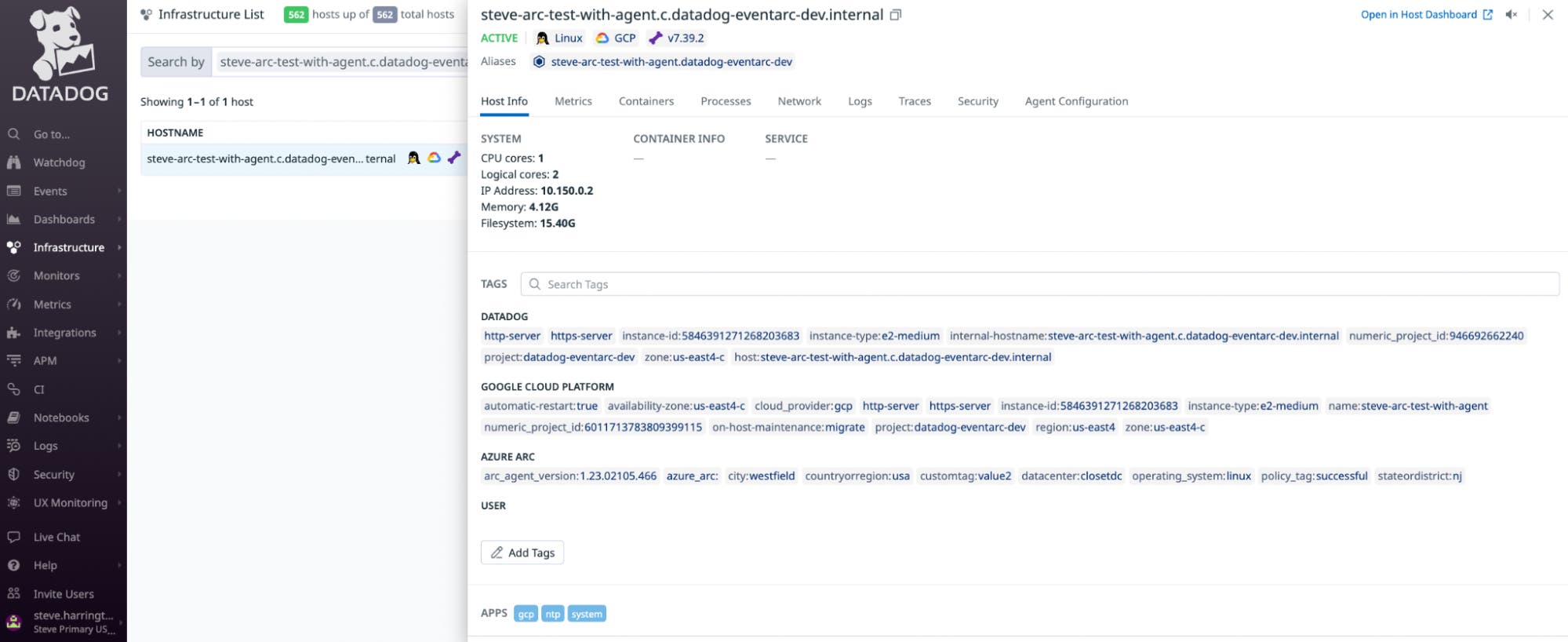 Azure Container Apps dashboard Azure Container Apps dashboard