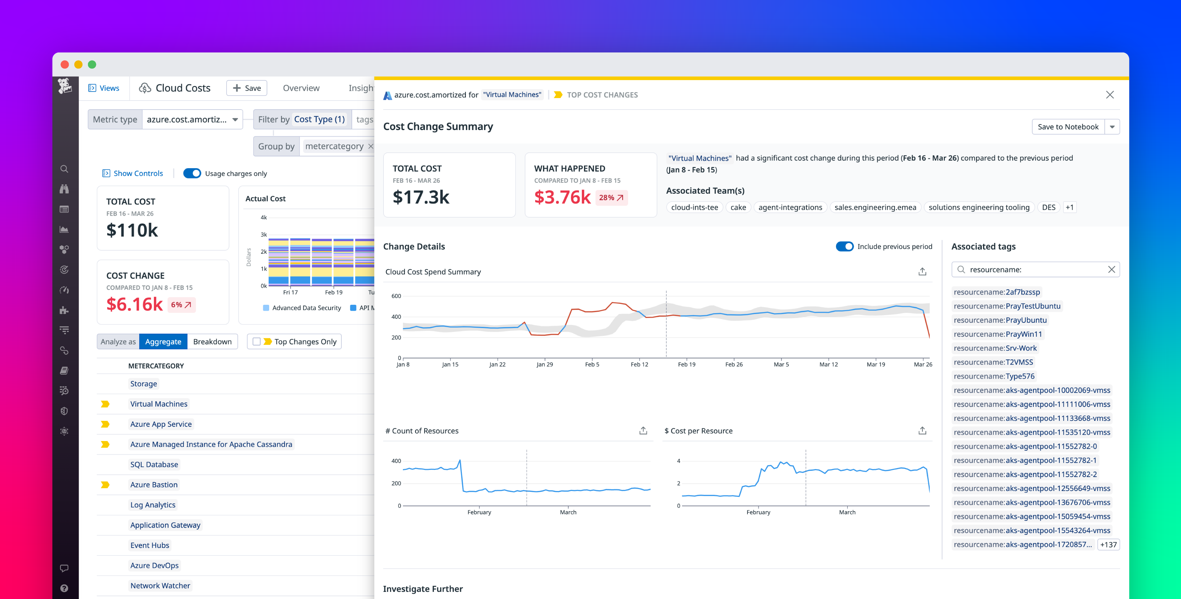 Avoid Azure migration cost overruns with Datadog Cloud Cost Management