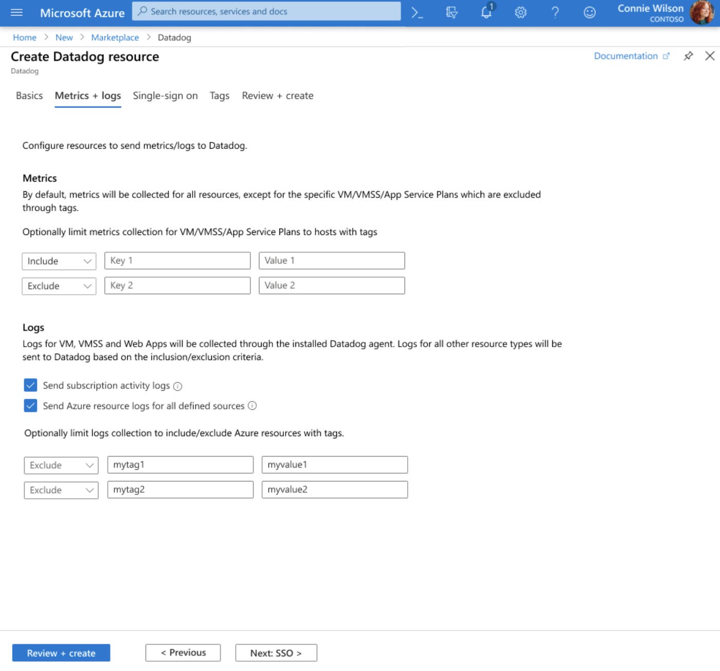 Optionally limit metric and log collection using tag-based filters, or just send everything. Optionally limit metric and log collection using tag-based filters, or just send everything.