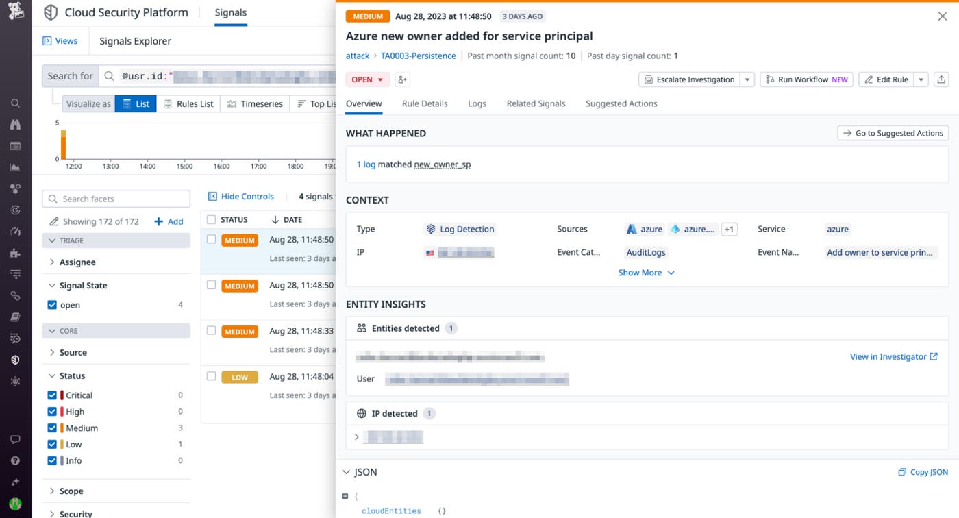 Find relevant information to investigate security signals from Azure. Find relevant information to investigate security signals from Azure.