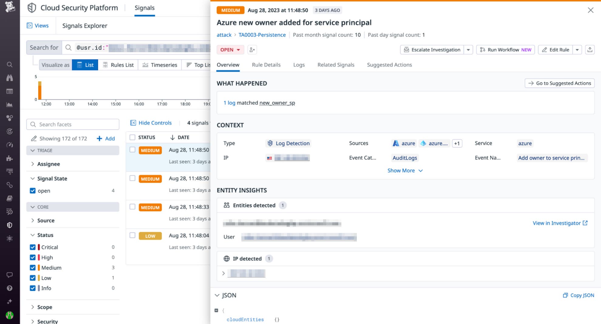 Find relevant information to investigate security signals from Azure. Find relevant information to investigate security signals from Azure.