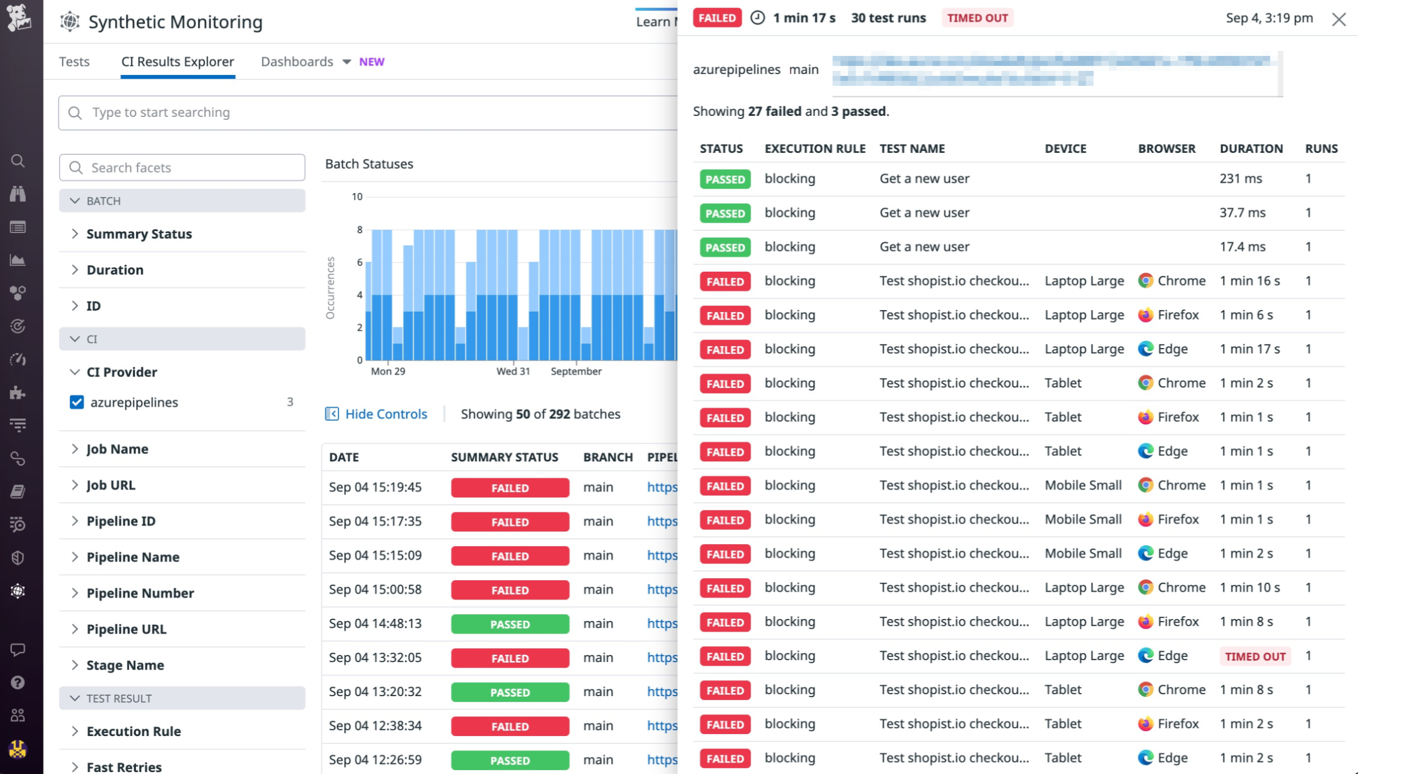 Analyze test results in the CI Results Explorer.