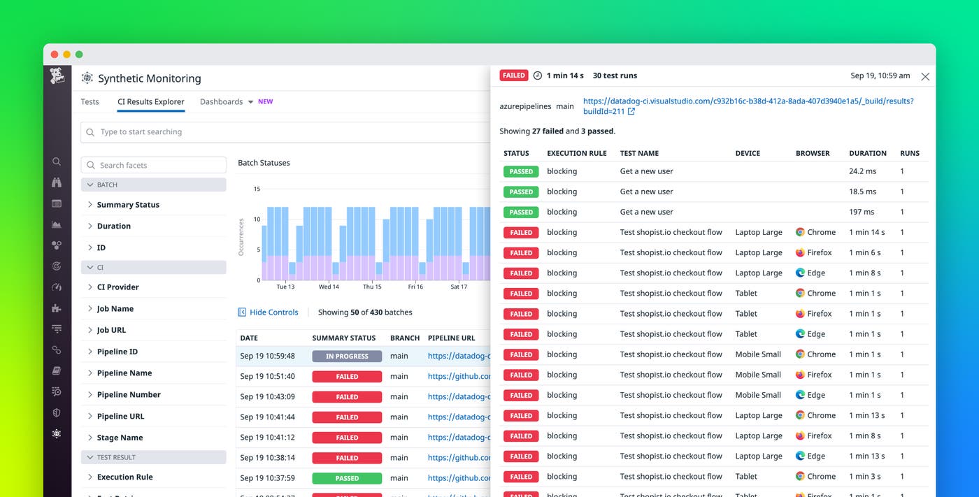 Run Datadog Synthetic tests in Azure Pipelines Run Datadog Synthetic tests in Azure Pipelines