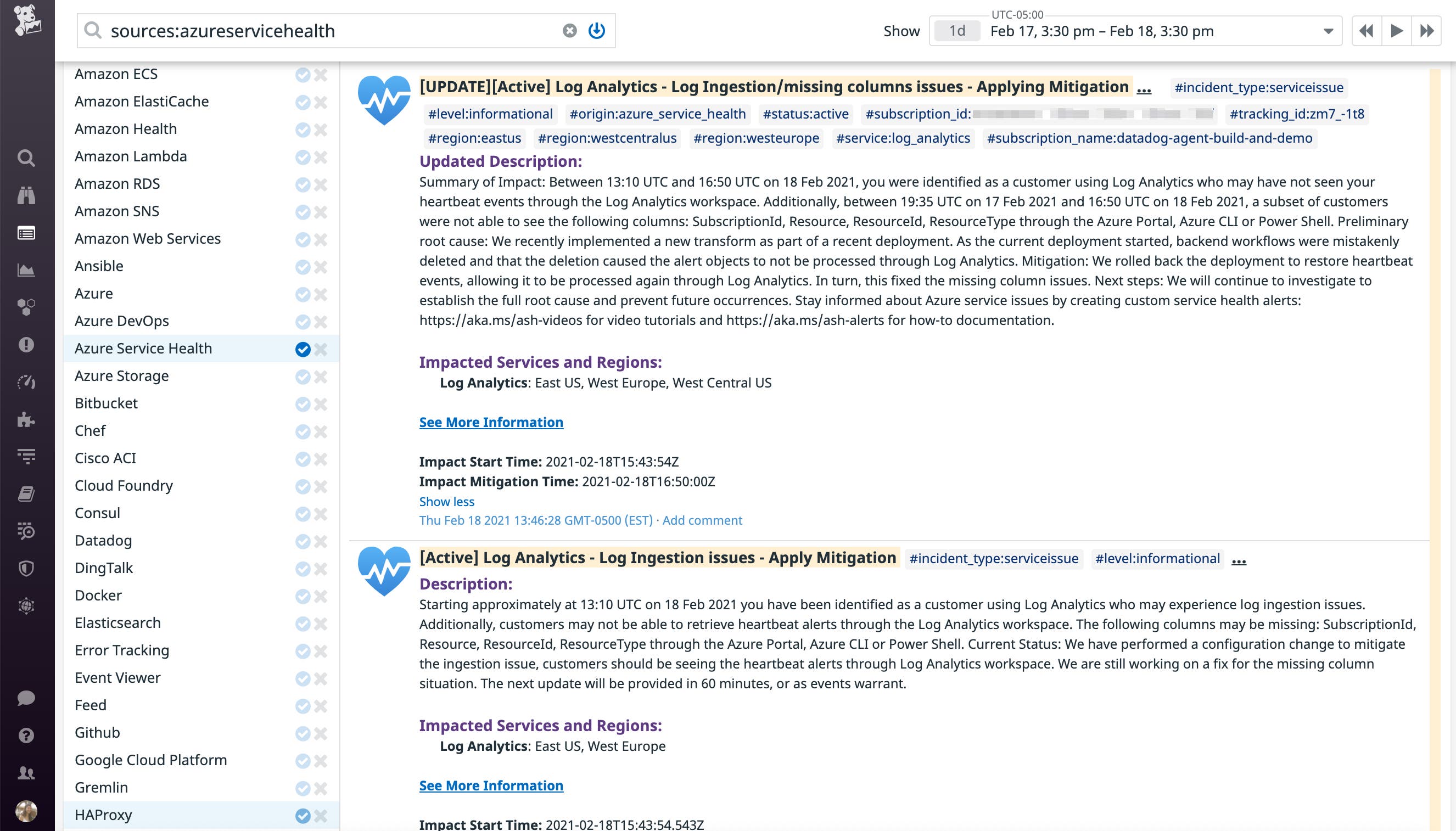 Monitor Azure Service Health events in the Datadog event stream. Monitor Azure Service Health events in the Datadog event stream.