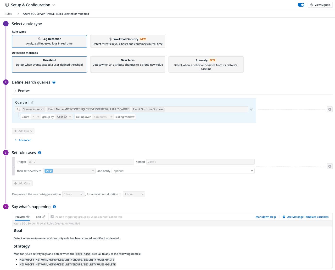 Azure SQL Database security rule Azure SQL Database security rule