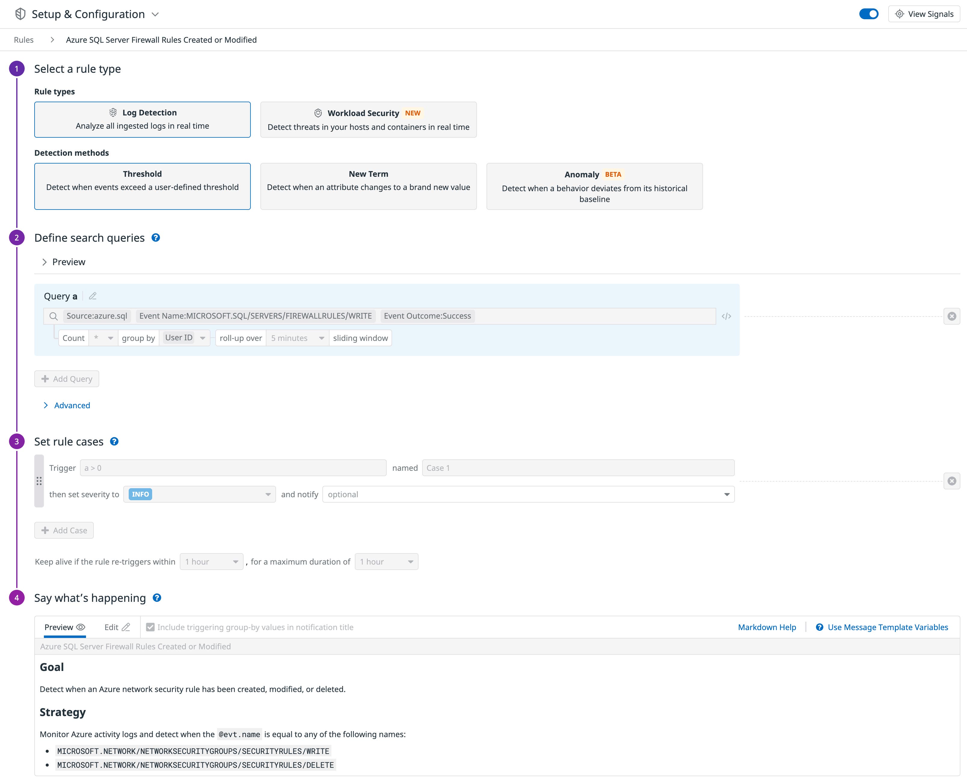 Azure SQL Database security rule Azure SQL Database security rule