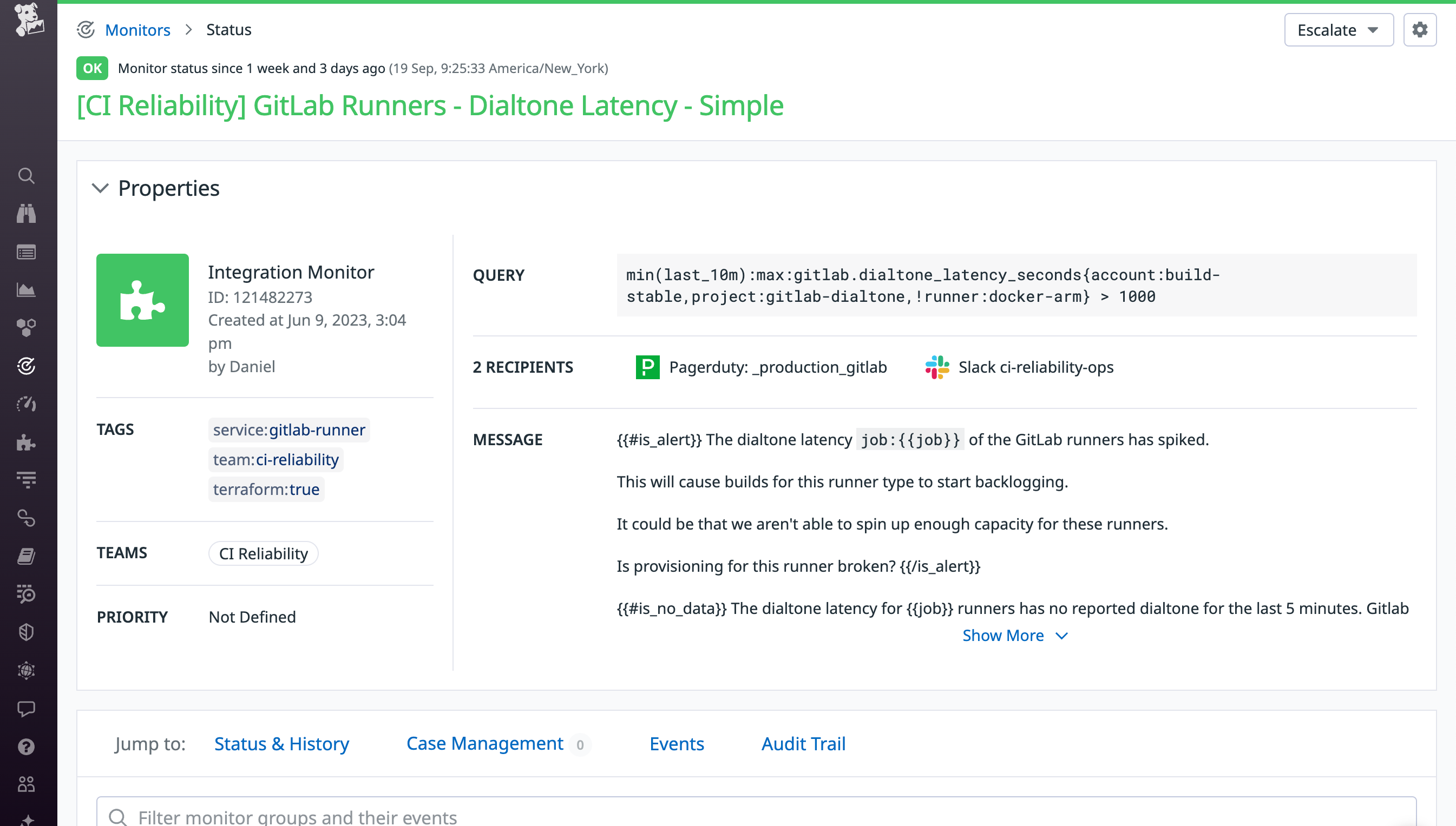 Dial tone alerts can notify you of issues unrelated to developer code changes or CI provider outages.