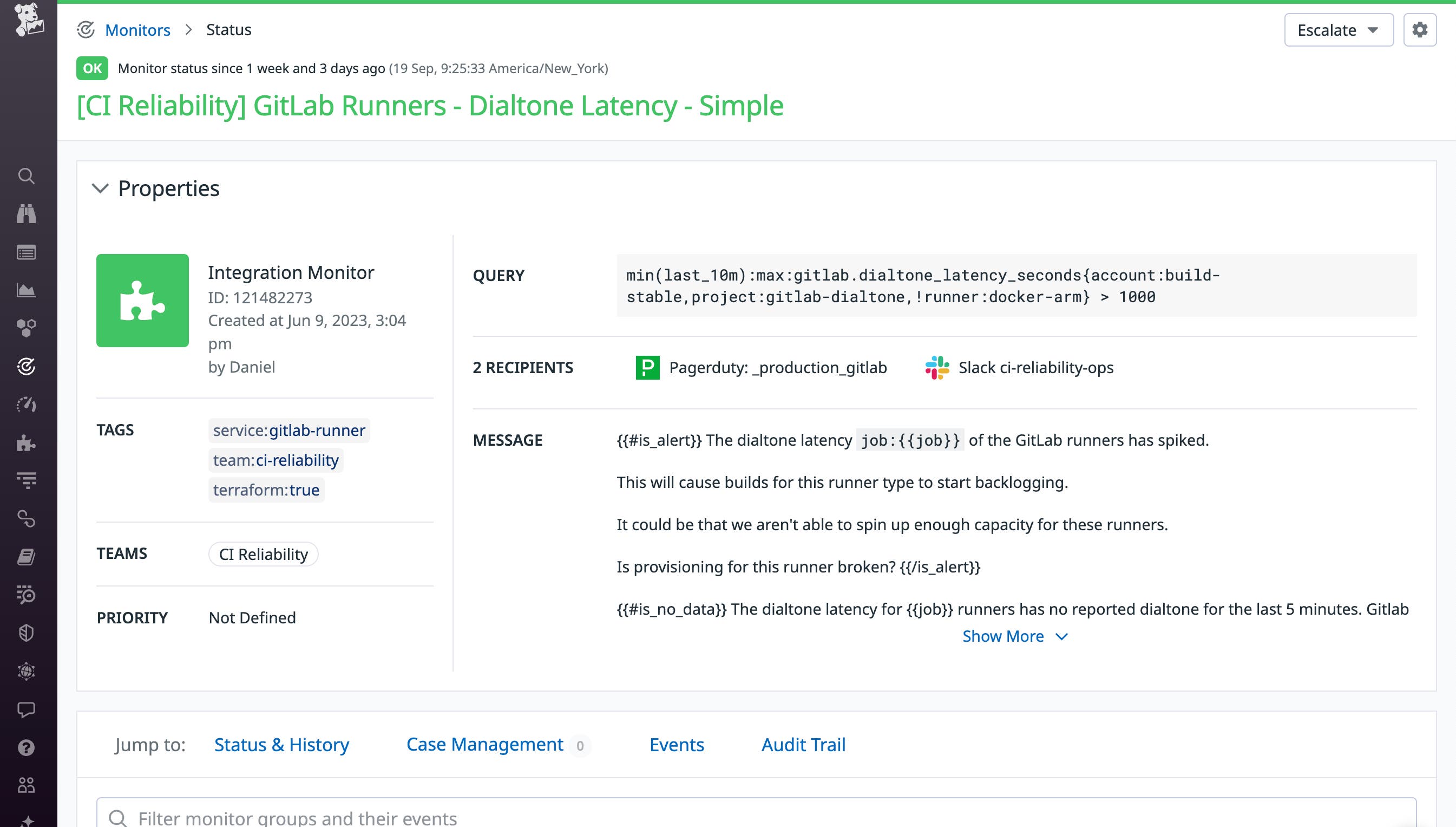 Dial tone alerts can notify you of issues unrelated to developer code changes or CI provider outages. Dial tone alerts can notify you of issues unrelated to developer code changes or CI provider outages.