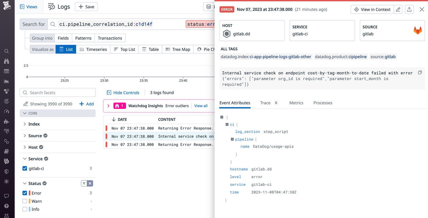 Error logs can give you deeper context into the source of failures occurring in your pipeline. Error logs can give you deeper context into the source of failures occurring in your pipeline.