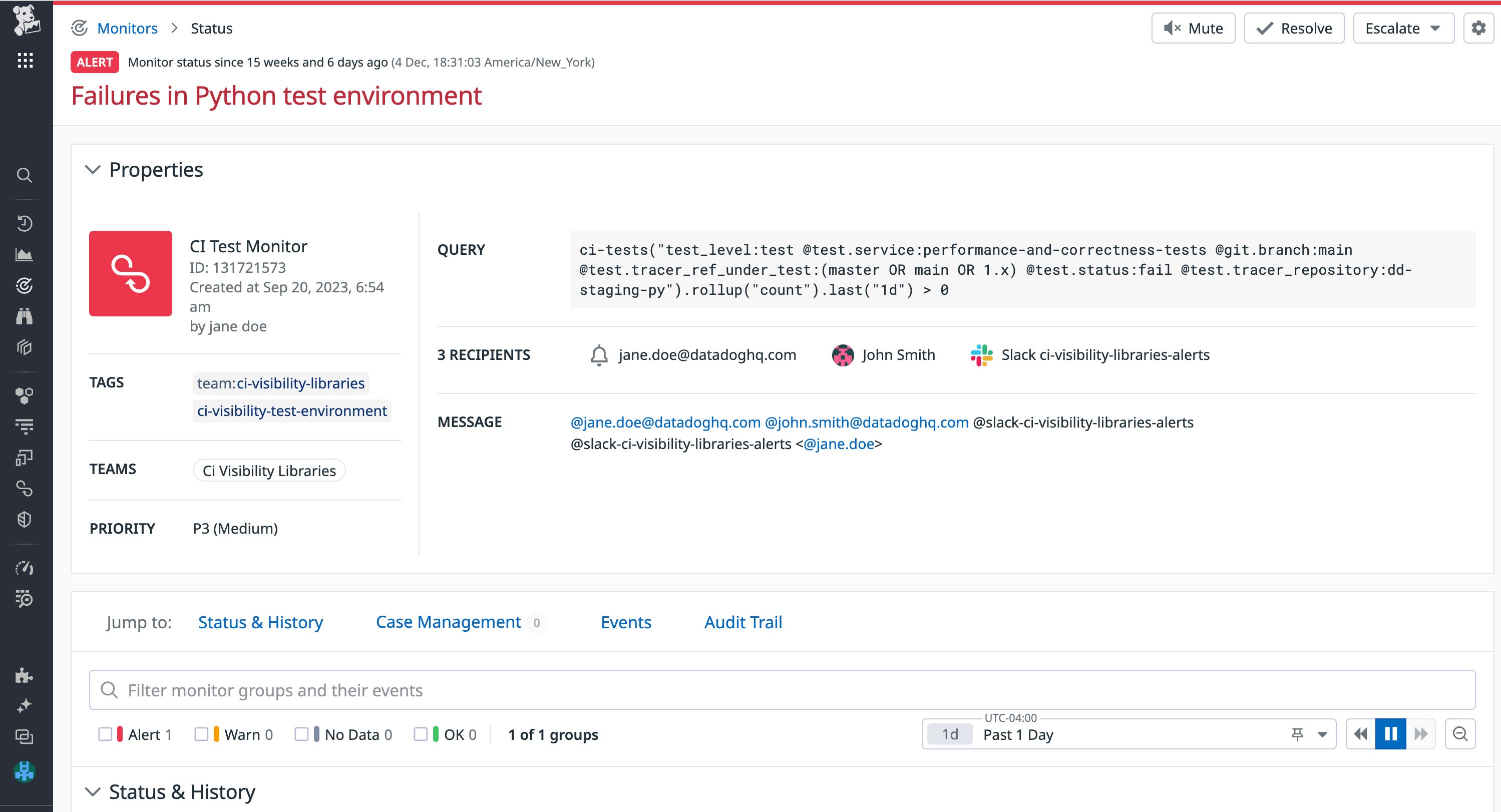 Alert code owners when tests fail or experience performance regressions. Alert code owners when tests fail or experience performance regressions.