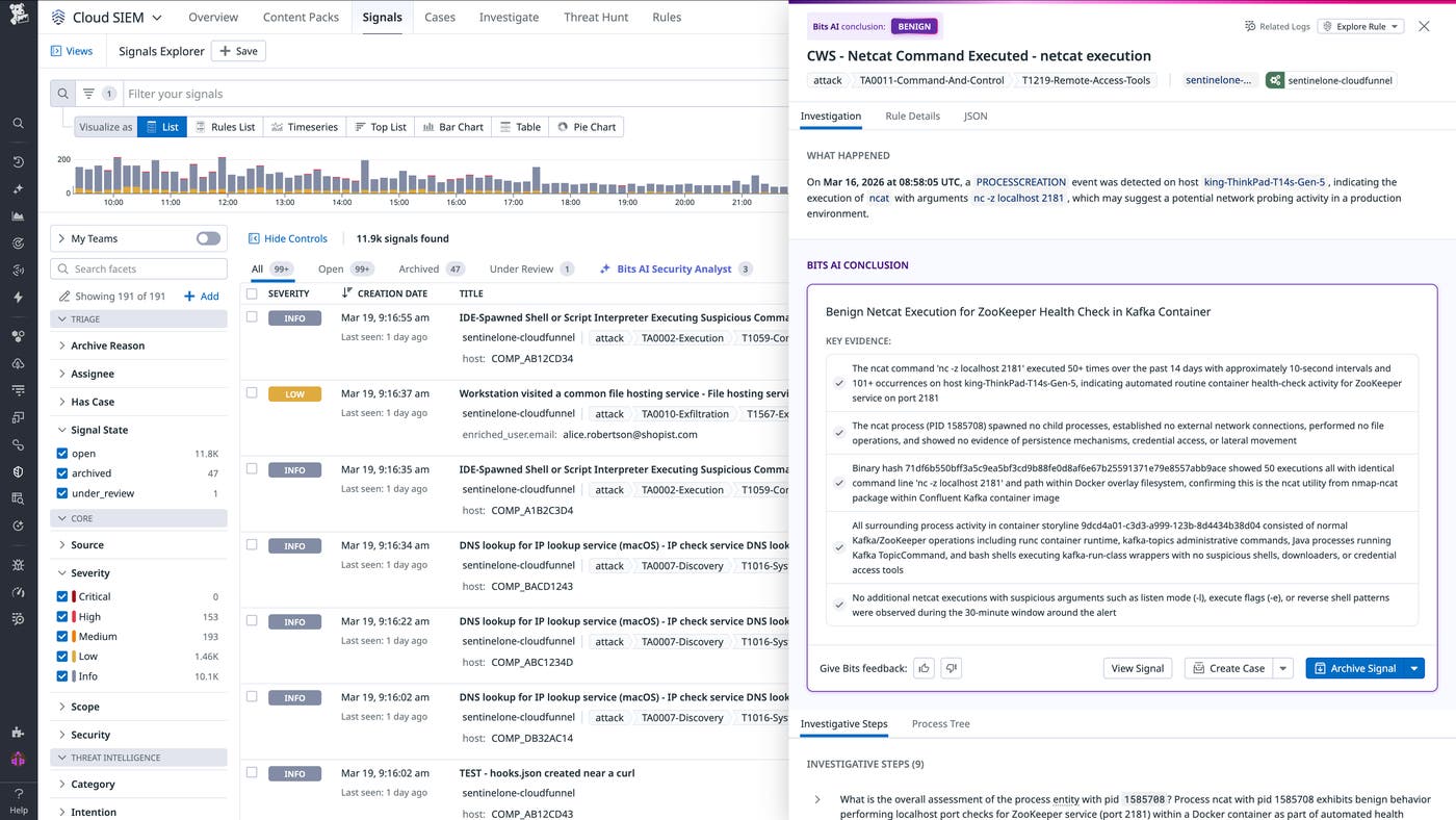 Datadog Bits AI security analyst for EDR. Datadog Bits AI security analyst for EDR.
