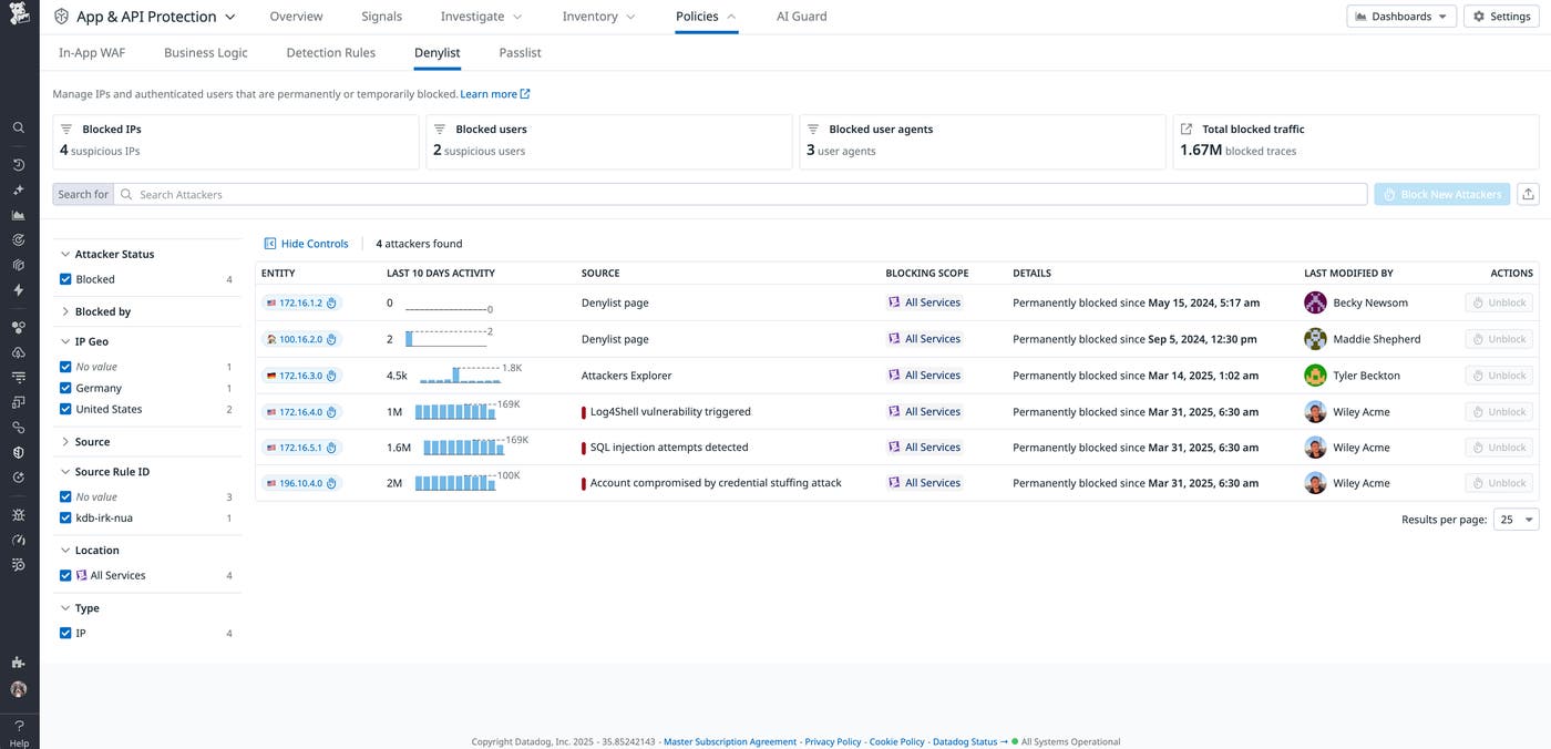 Manage all yiour blocked IPs from the Denylist Manage all yiour blocked IPs from the Denylist