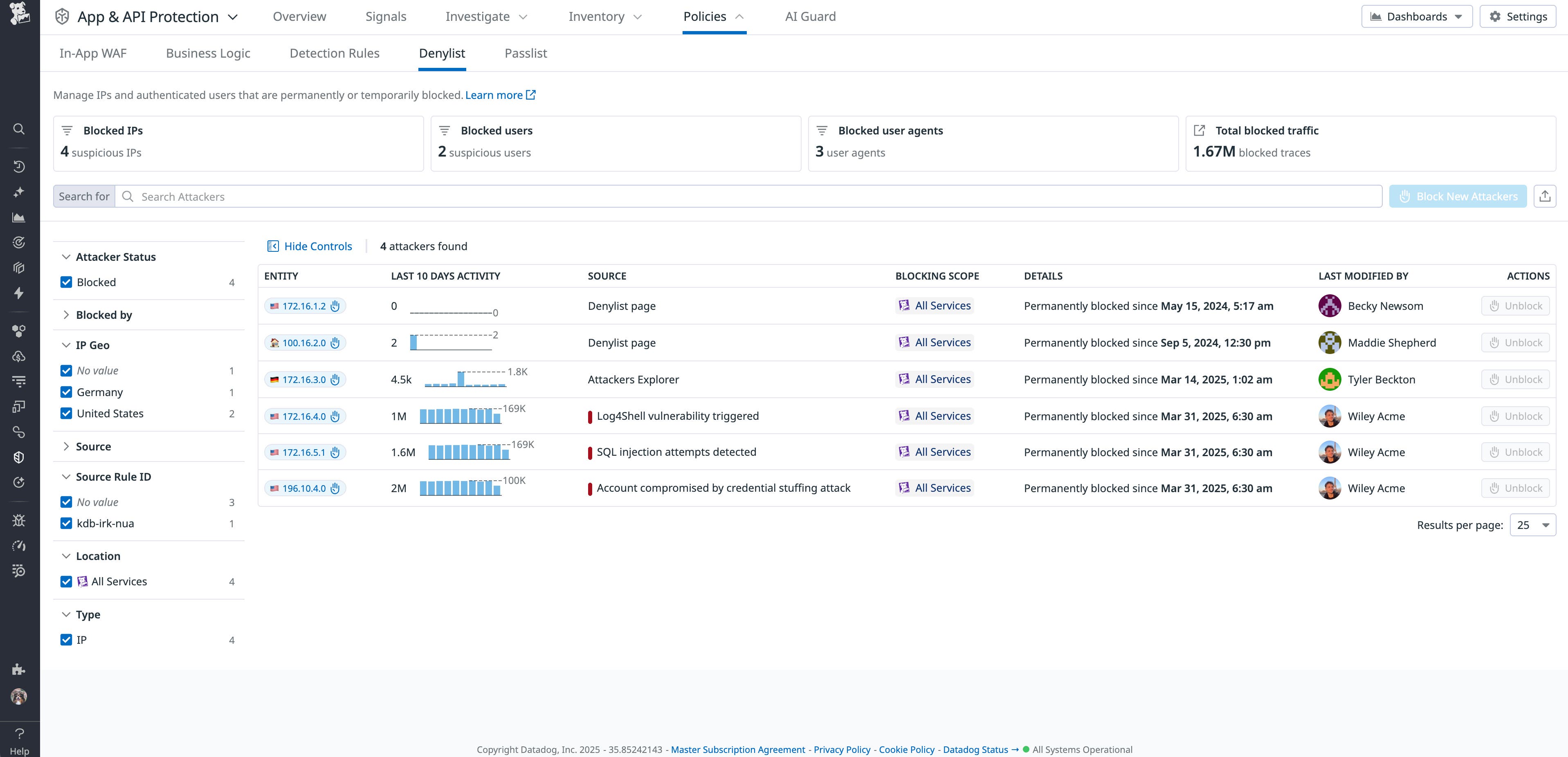 Manage all yiour blocked IPs from the Denylist Manage all yiour blocked IPs from the Denylist
